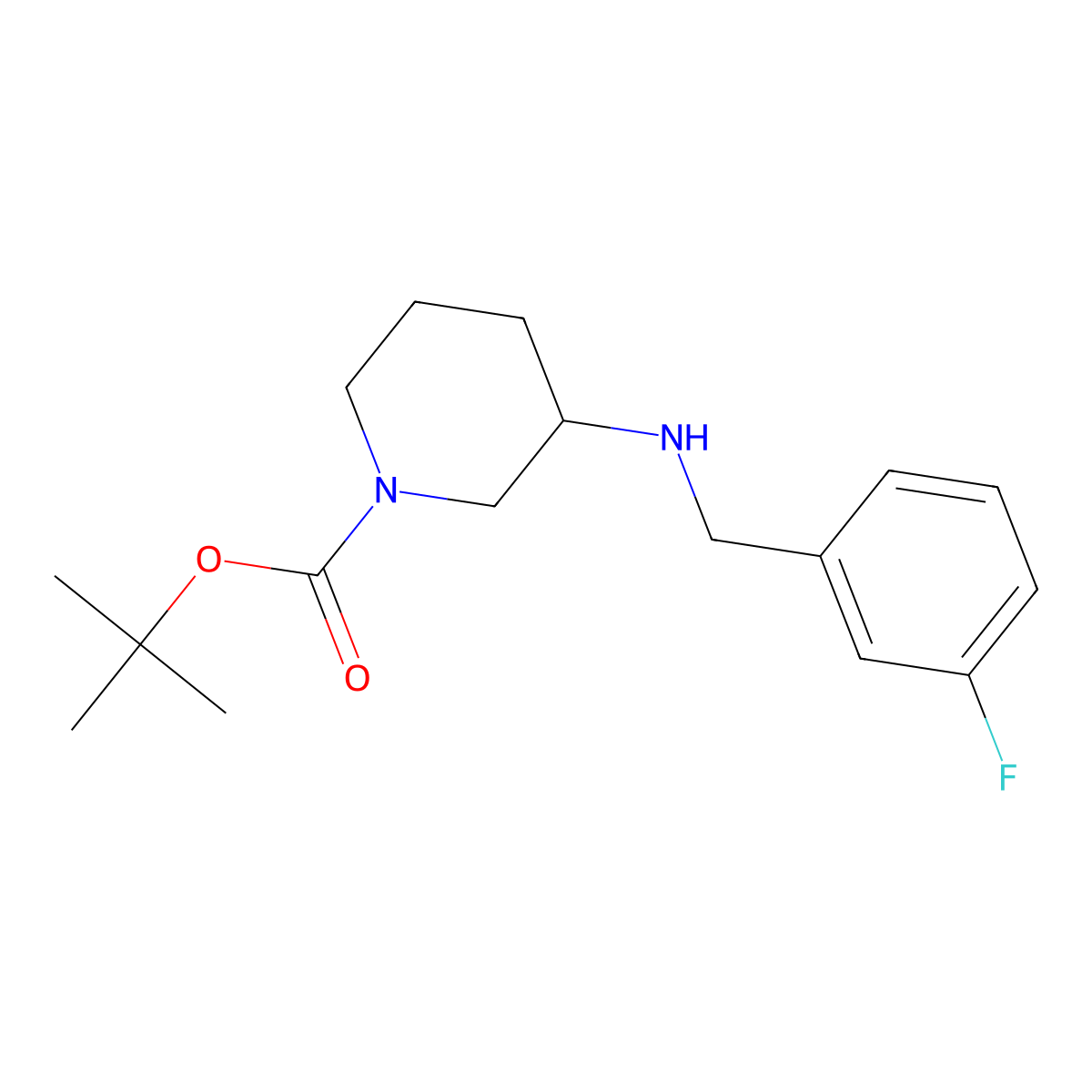 (S)-tert-Butyl 3-((3-fluorobenzyl)amino)piperidine-1-carboxylate molecular structure, CAS 1286207-88-2