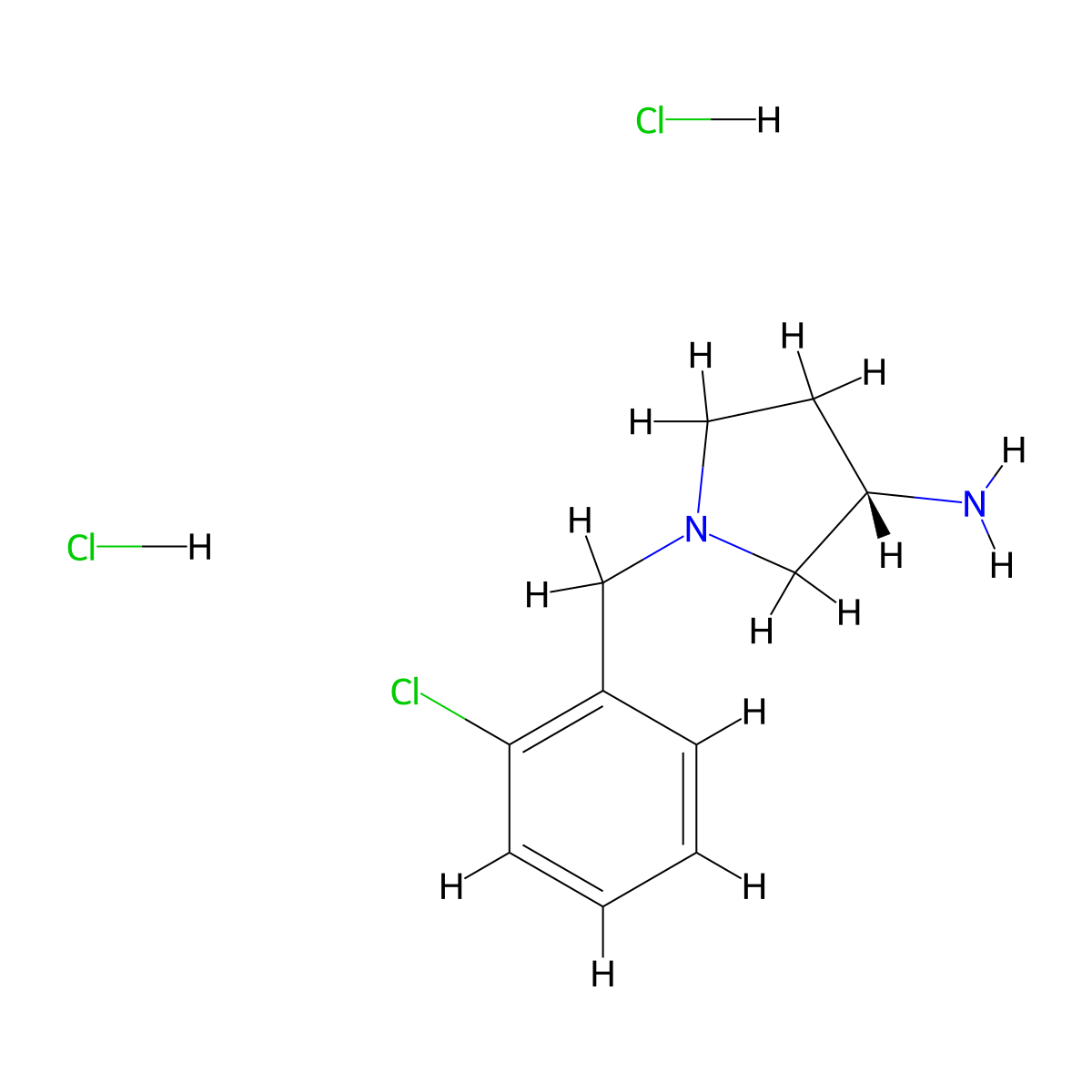(S)-1-(2-Chlorobenzyl)pyrrolidin-3-amine dihydrochloride molecular structure, CAS 1286207-91-7