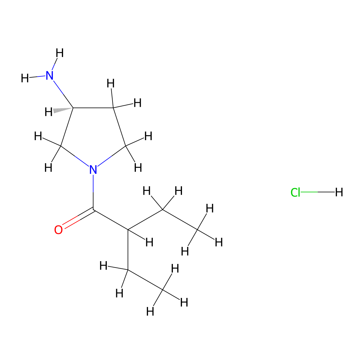 (S)-1-(3-Aminopyrrolidin-1-yl)-2-ethylbutan-1-one hydrochloride molecular structure, CAS 1286207-96-2