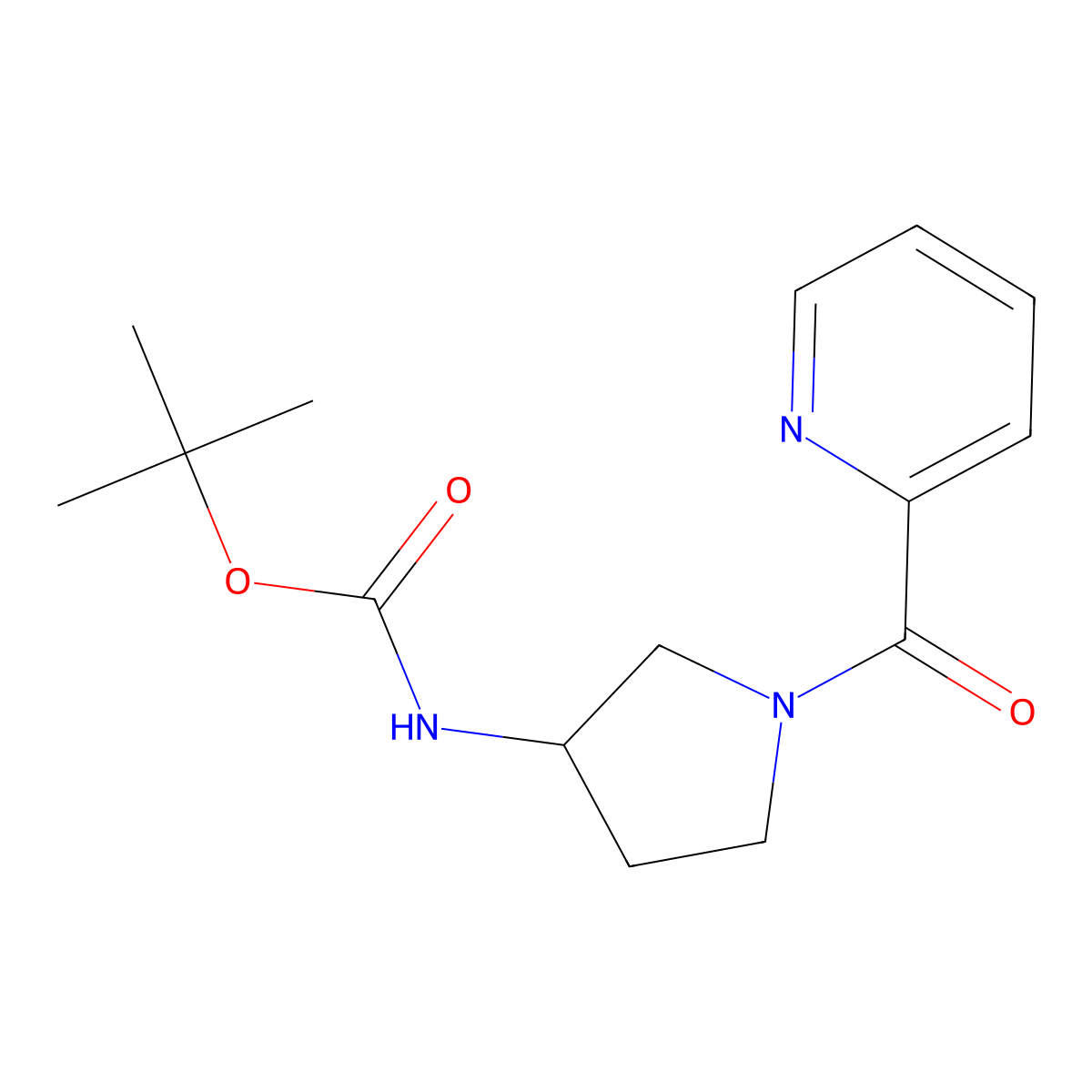 (R)-tert-Butyl 1-picolinoylpyrrolidin-3-ylcarbamate molecular structure, CAS 1286207-97-3