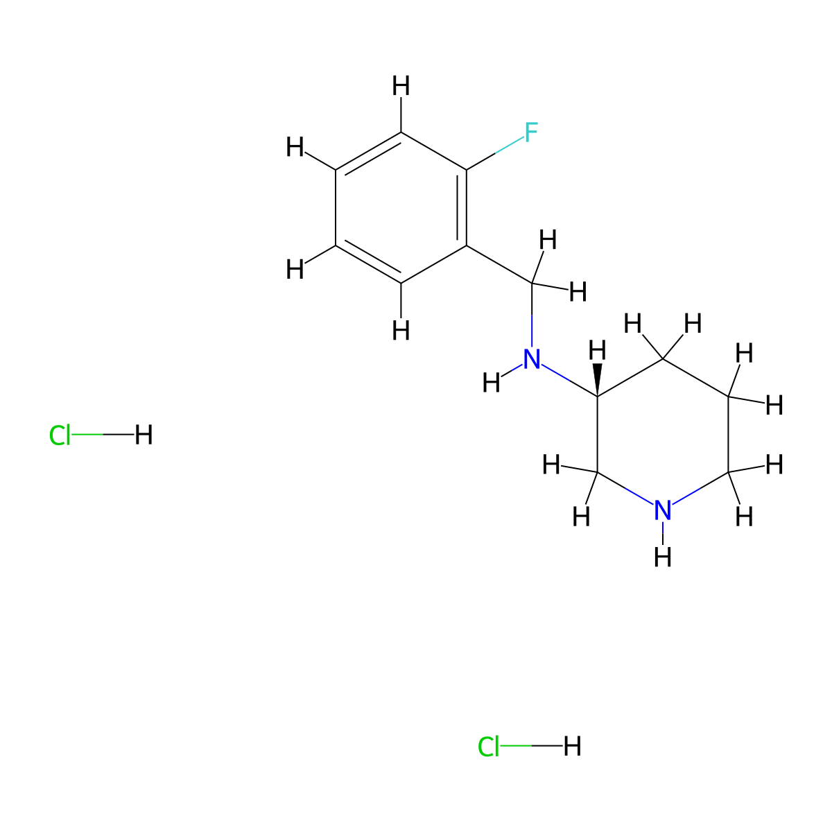 (R)-N-(2-Fluorobenzyl)piperidin-3-aminedihydrochloride molecular structure, CAS 1286208-03-4