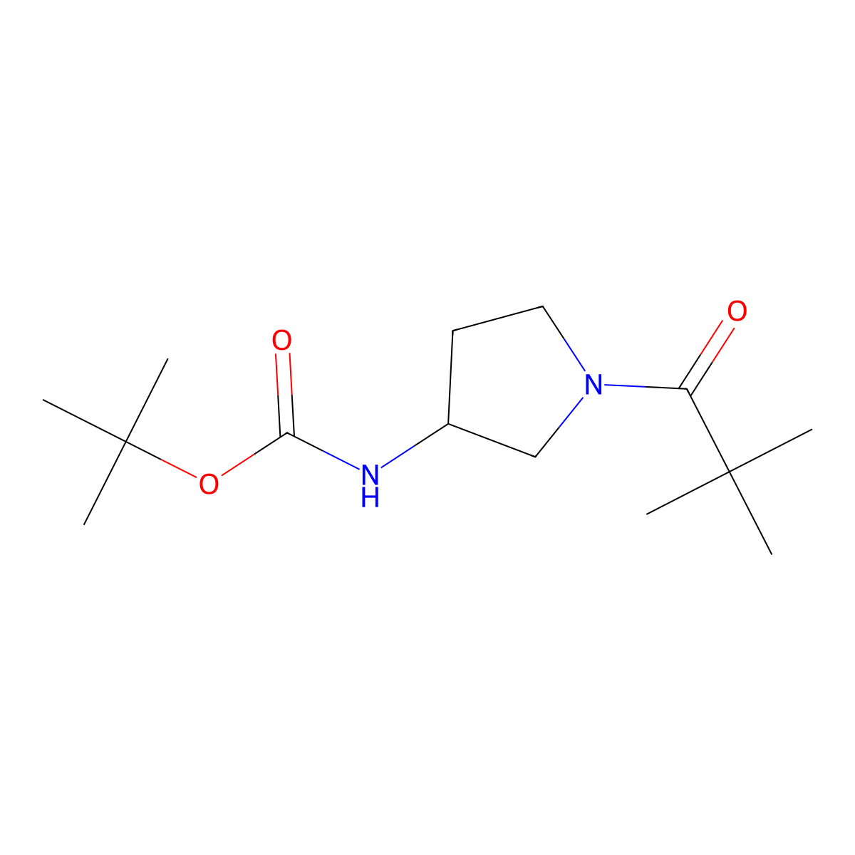 (R)-tert-Butyl 1-pivaloylpyrrolidin-3-ylcarbamate molecular structure, CAS 1286208-04-5
