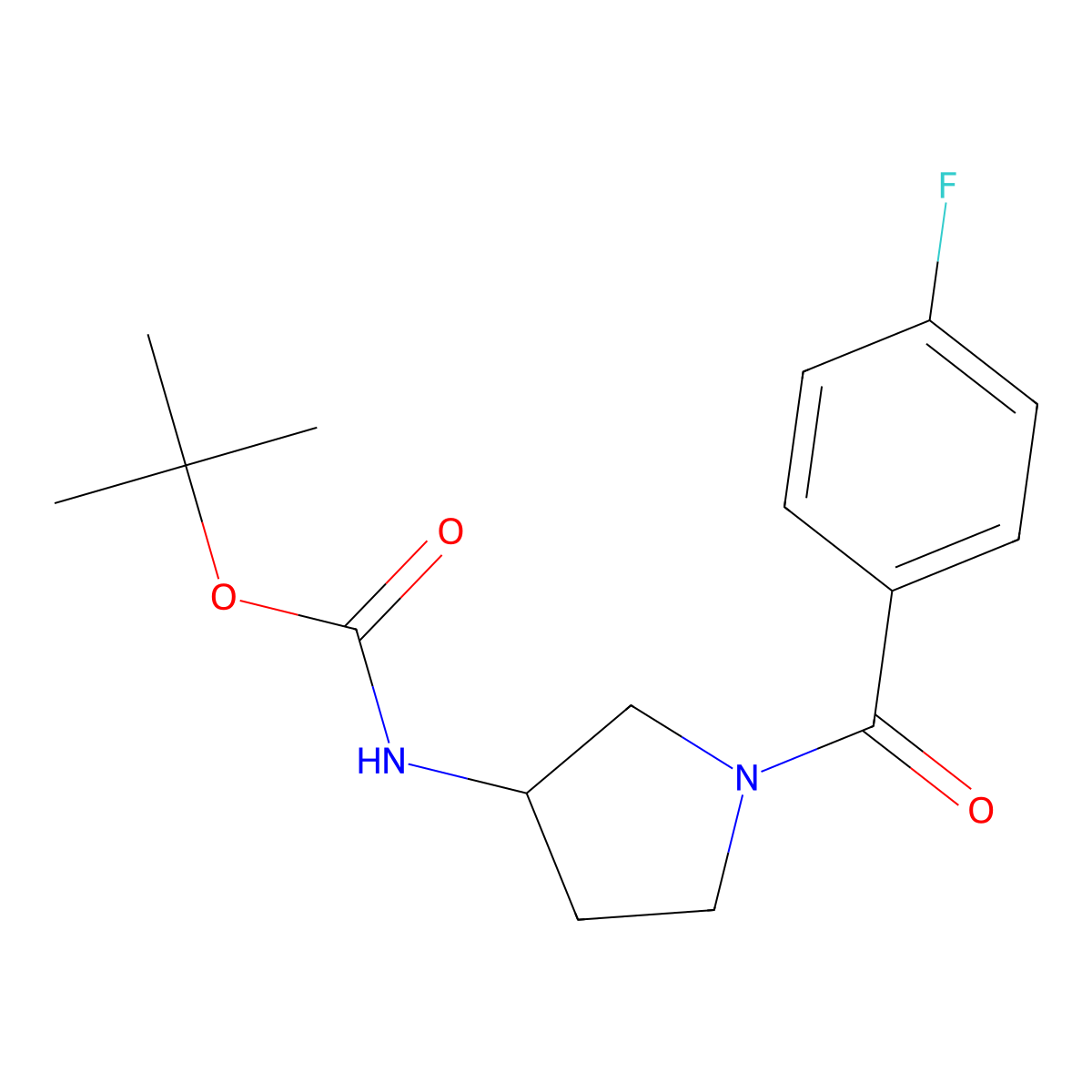 N-((3S)-1-(4-Fluorobenzoyl)-3-pyrrolidinyl)-carbamic acid 1,1-dimethylethyl ester molecular structure, CAS 1286208-05-6