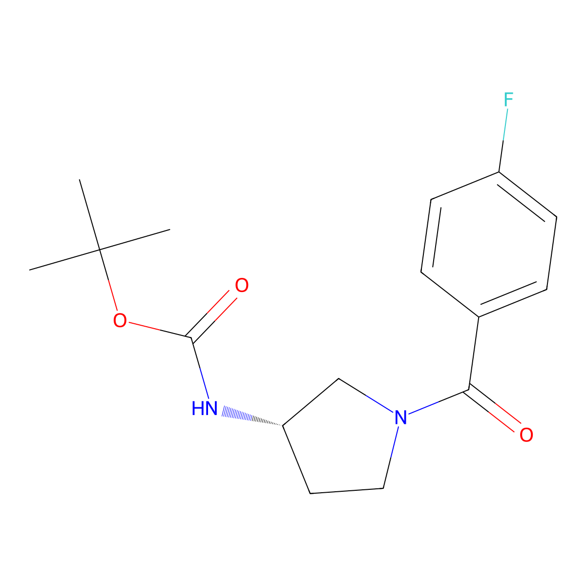 N-((3S)-1-(4-Fluorobenzoyl)-3-pyrrolidinyl)-carbamic acid 1,1-dimethylethyl ester molecular structure, CAS 1286208-05-6