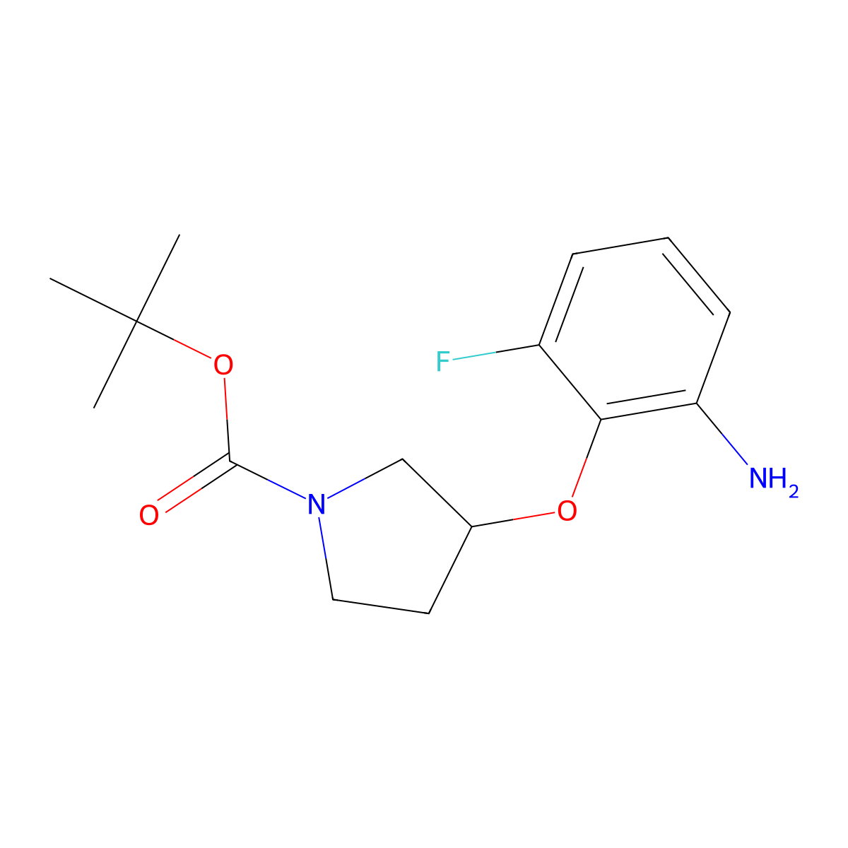 (R)-tert-Butyl 3-(2-amino-6-fluorophenoxy)pyrrolidine-1-carboxylate molecular structure, CAS 1286208-07-8