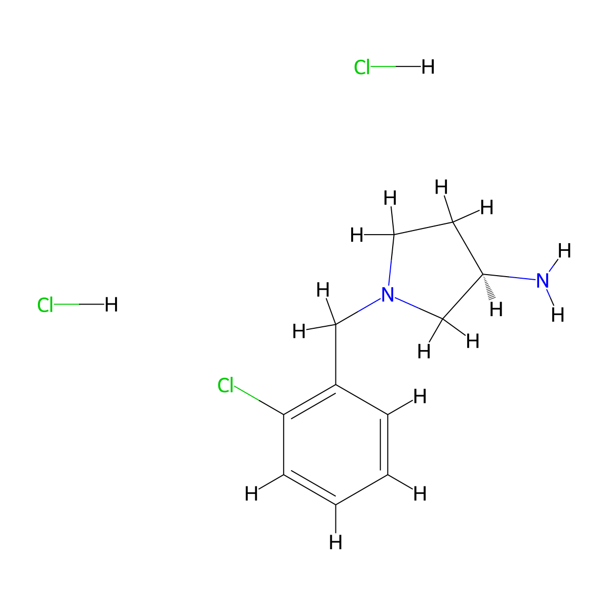(R)-1-(2-Chlorobenzyl)pyrrolidin-3-amine dihydrochloride molecular structure, CAS 1286208-09-0
