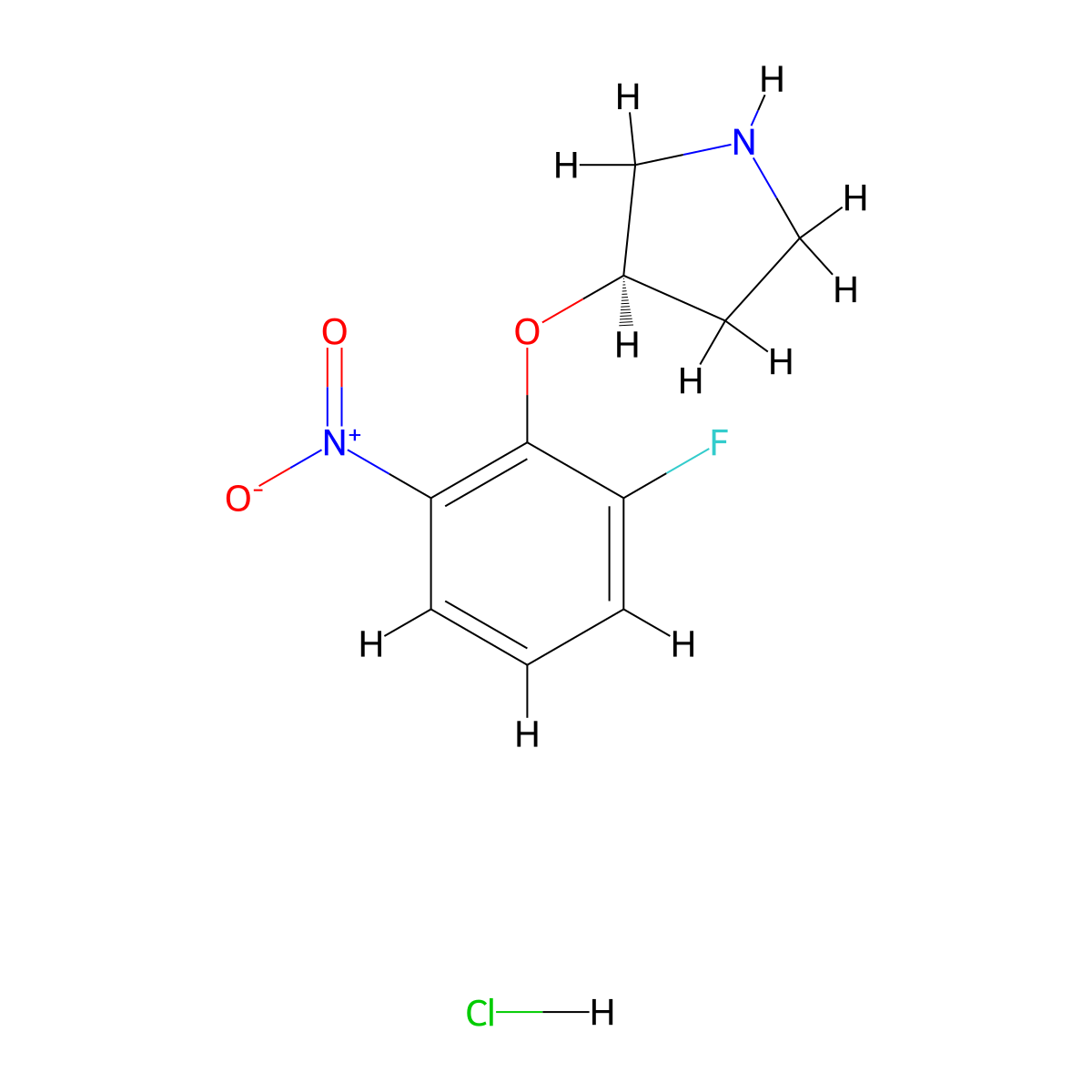 (R)-3-(2-Fluoro-6-nitrophenoxy)pyrrolidine hydrochloride molecular structure, CAS 1286208-10-3