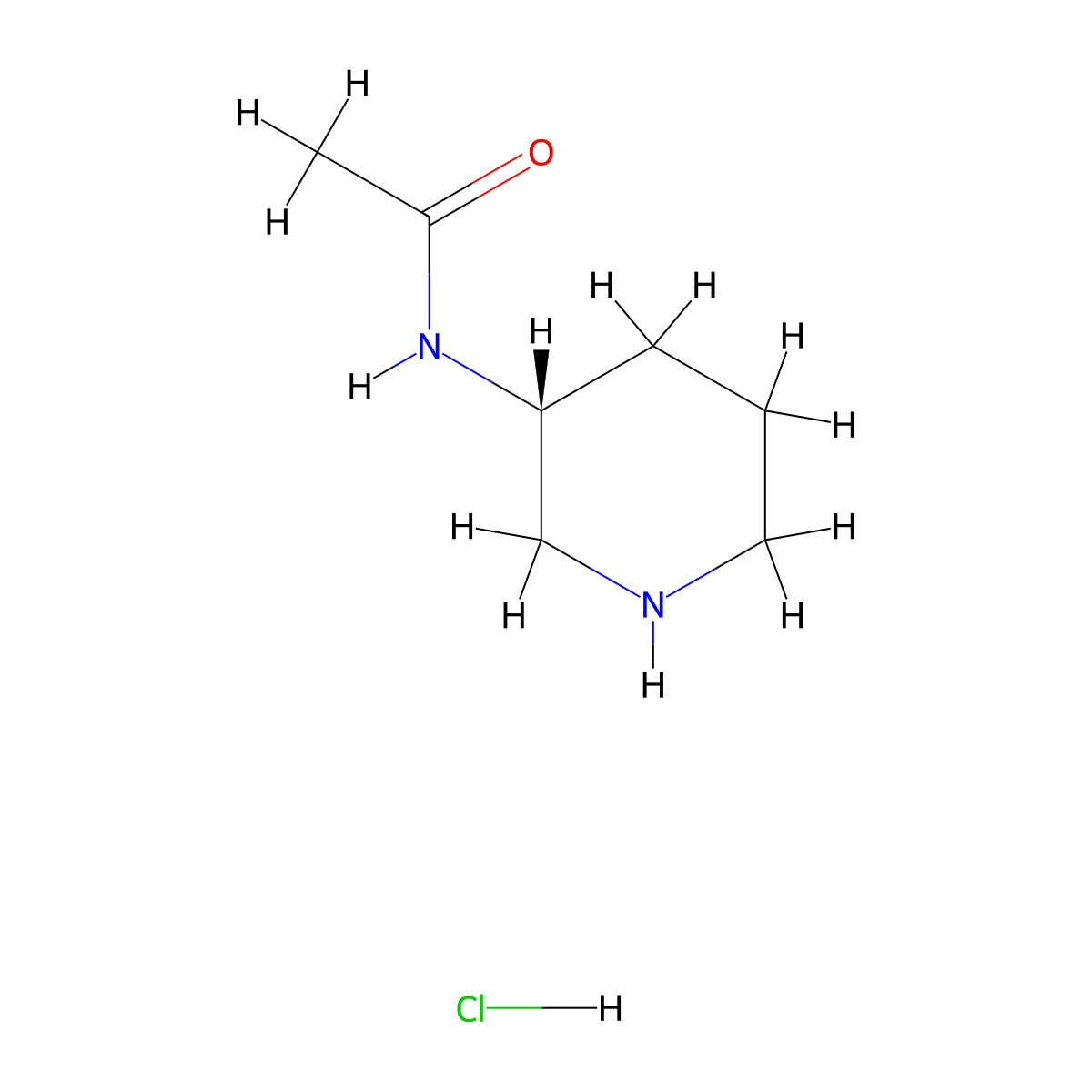 (R)-N-(Piperidin-3-yl)acetamide hydrochloride molecular structure, CAS 1286208-12-5