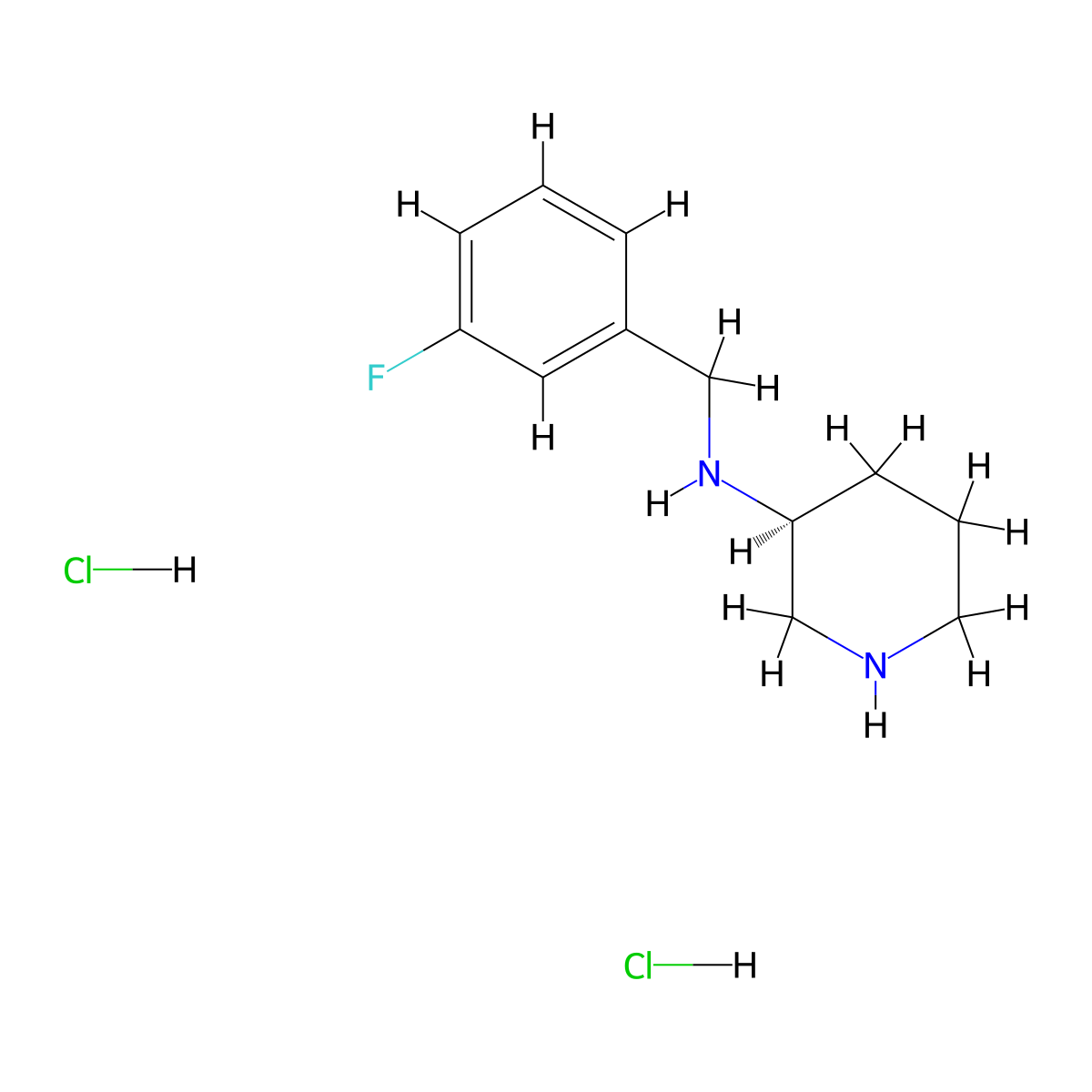 (S)-N-(3-fluorobenzyl)piperidin-3-aminedihydrochloride molecular structure, CAS 1286208-17-0
