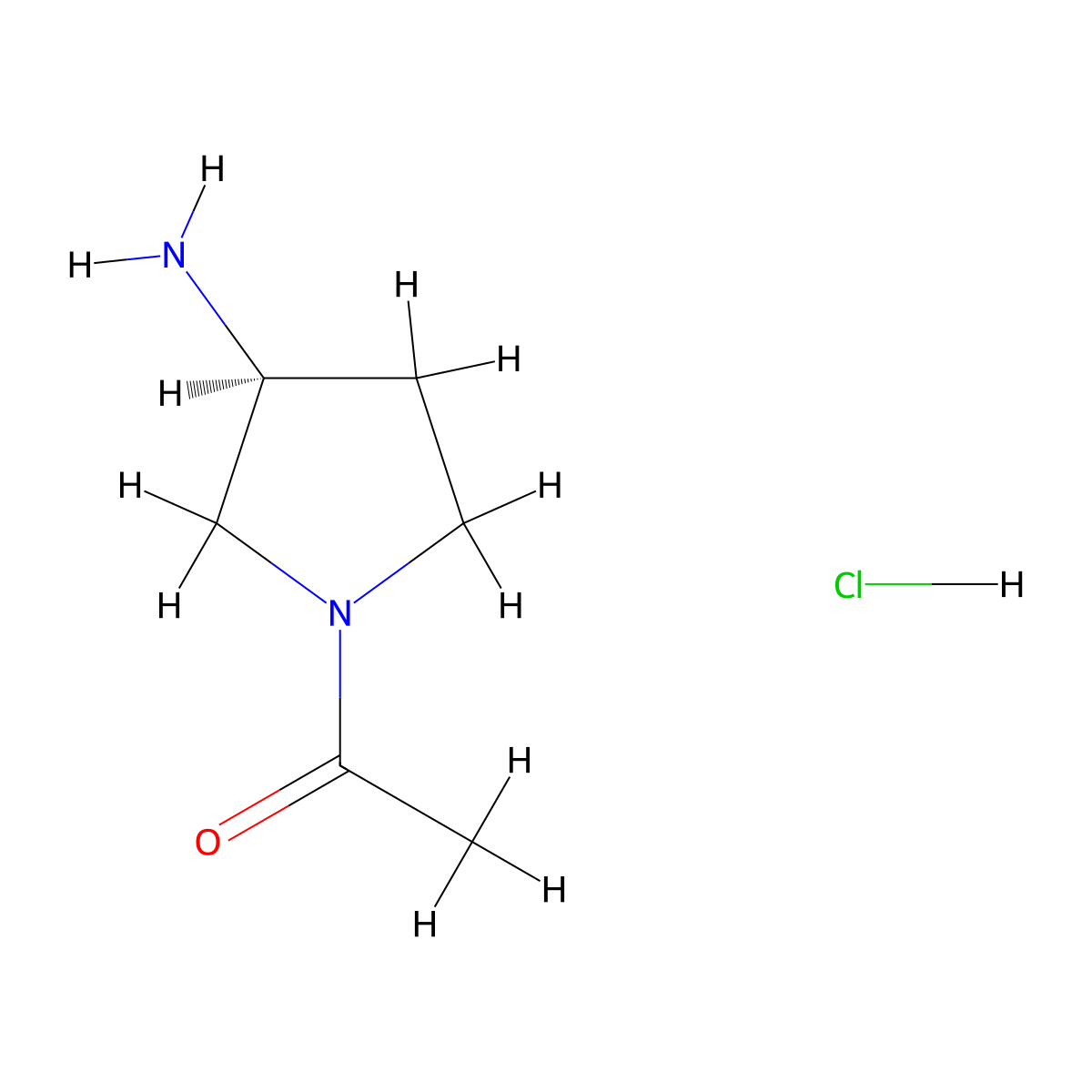 (S)-1-(3-Aminopyrrolidin-1-yl)ethanone hydrochloride molecular structure, CAS 1286208-19-2