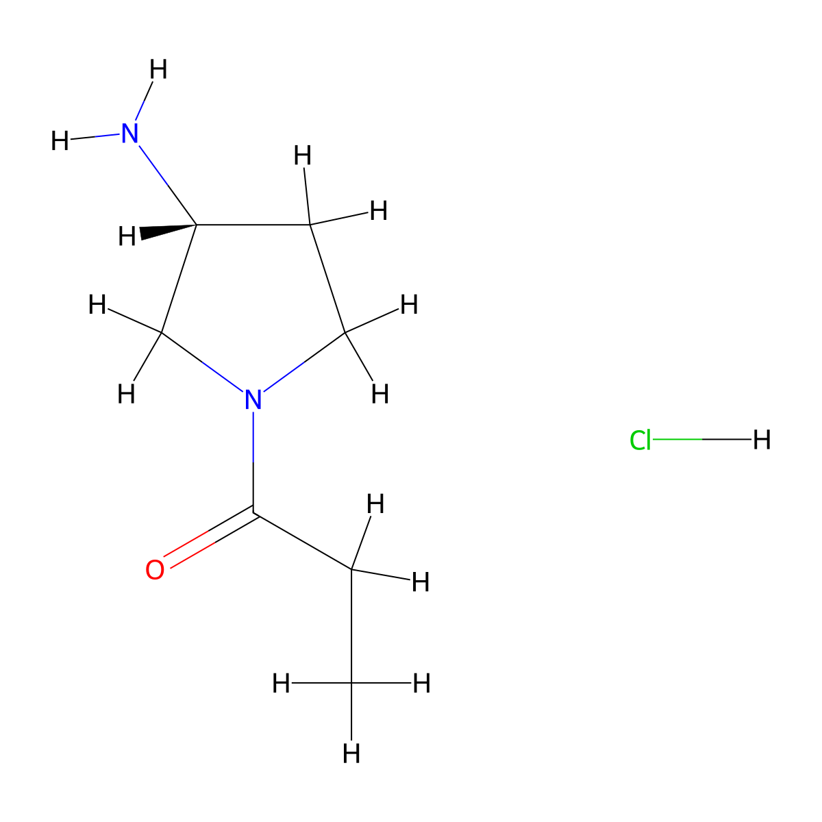 (R)-1-(3-Aminopyrrolidin-1-yl)propan-1-one hydrochloride molecular structure, CAS 1286208-25-0