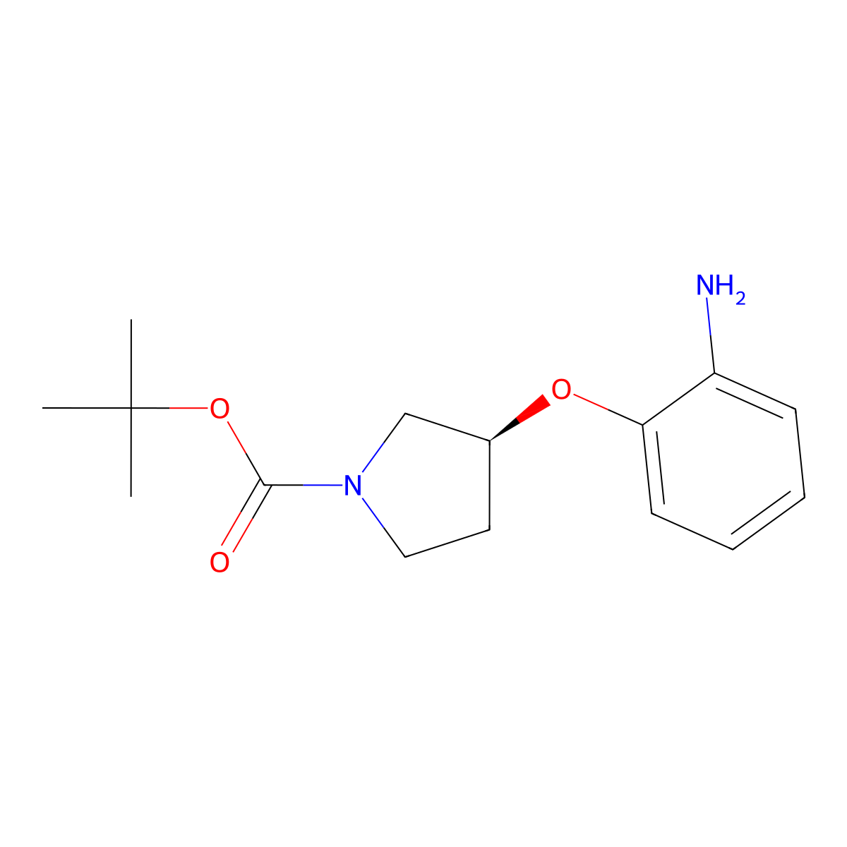 (S)-tert-Butyl 3-(2-aminophenoxy)pyrrolidine-1-carboxylate molecular structure, CAS 1286208-28-3