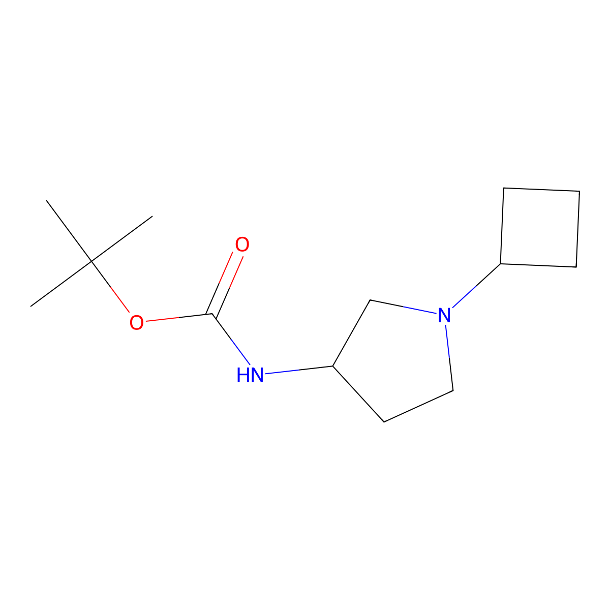 (S)-tert-Butyl 1-cyclobutylpyrrolidin-3-ylcarbamate molecular structure, CAS 1286208-34-1