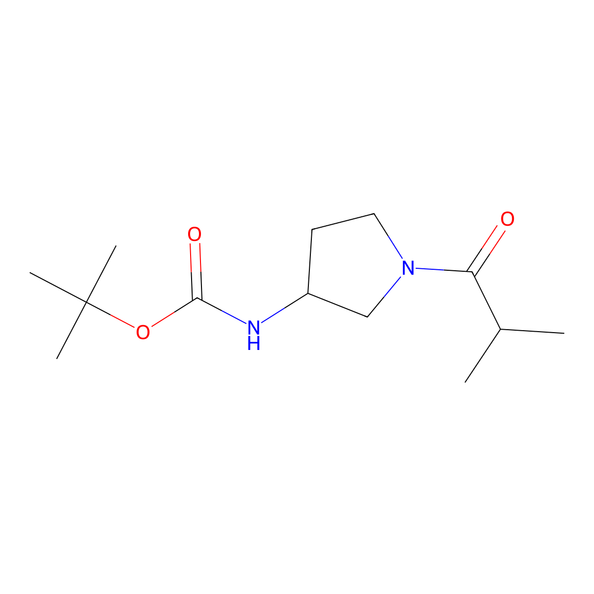 (S)-tert-Butyl 1-isobutyrylpyrrolidin-3-ylcarbamate molecular structure, CAS 1286208-44-3