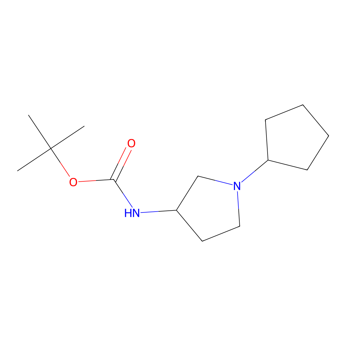 (R)-tert-Butyl 1-cyclopentylpyrrolidin-3-ylcarbamate molecular structure, CAS 1286208-49-8
