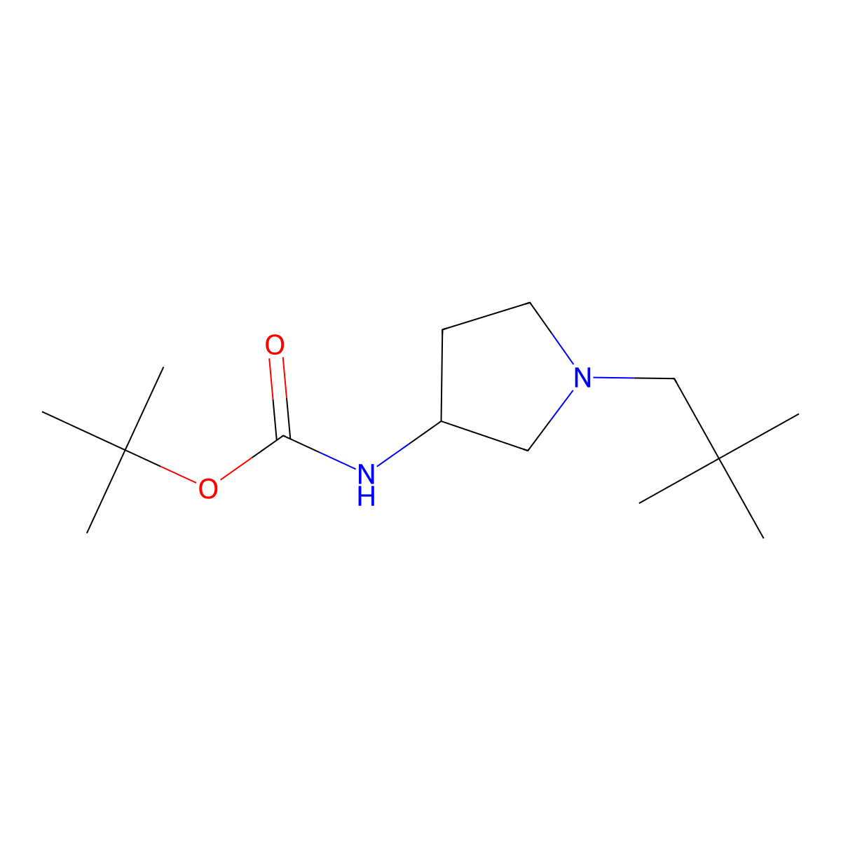 (R)-tert-Butyl 1-neopentylpyrrolidin-3-ylcarbamate molecular structure, CAS 1286208-50-1
