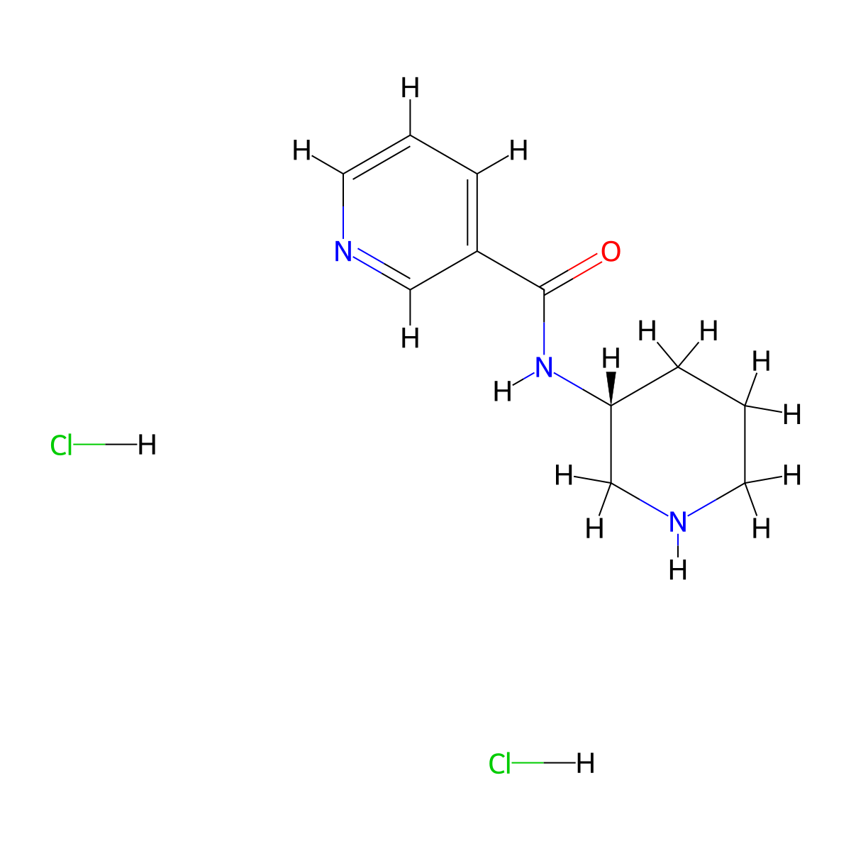 (R)-N-(Piperidin-3-yl)nicotinamide dihydrochloride molecular structure, CAS 1286208-52-3