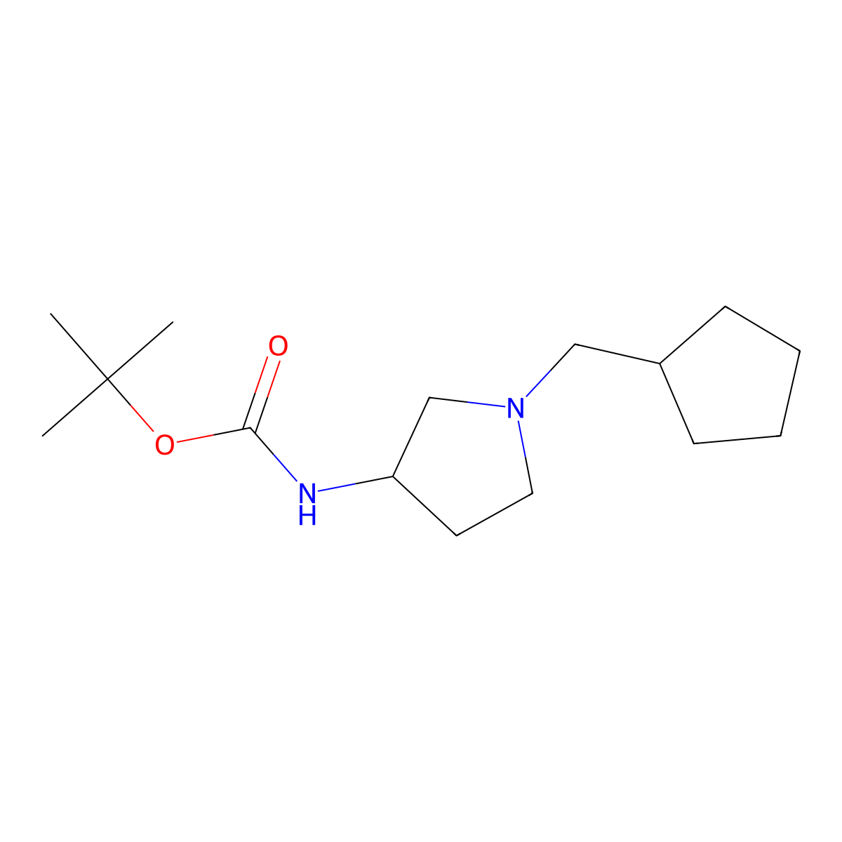 (S)-tert-Butyl 1-(cyclopentylmethyl)pyrrolidin-3-ylcarbamate molecular structure, CAS 1286208-59-0