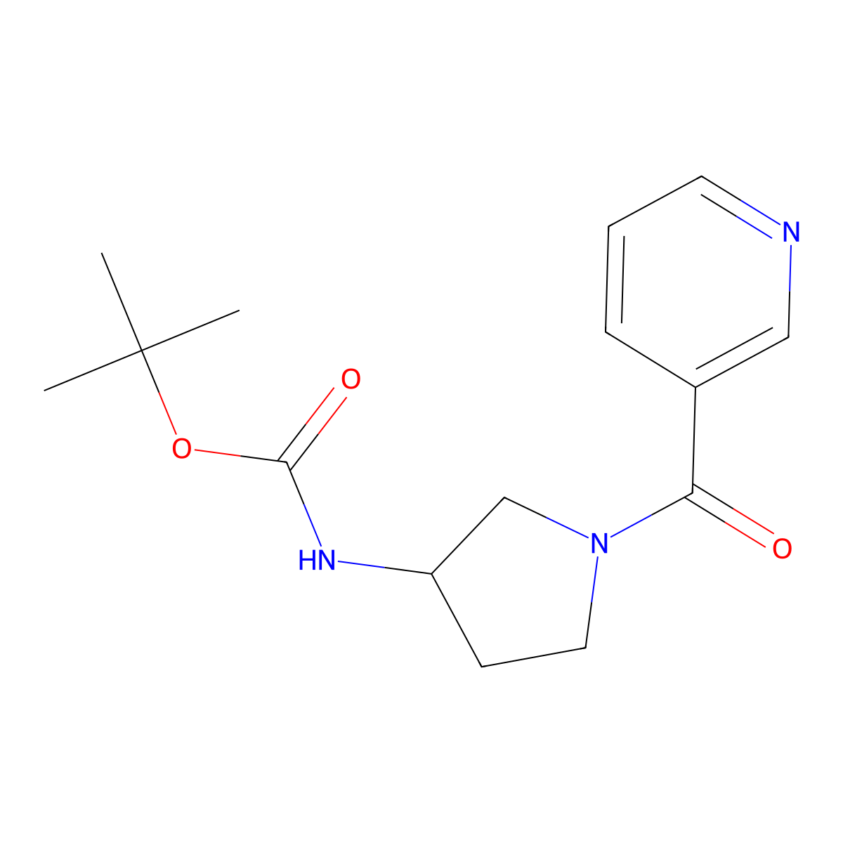 (S)-tert-Butyl 1-nicotinoylpyrrolidin-3-ylcarbamate molecular structure, CAS 1286208-61-4