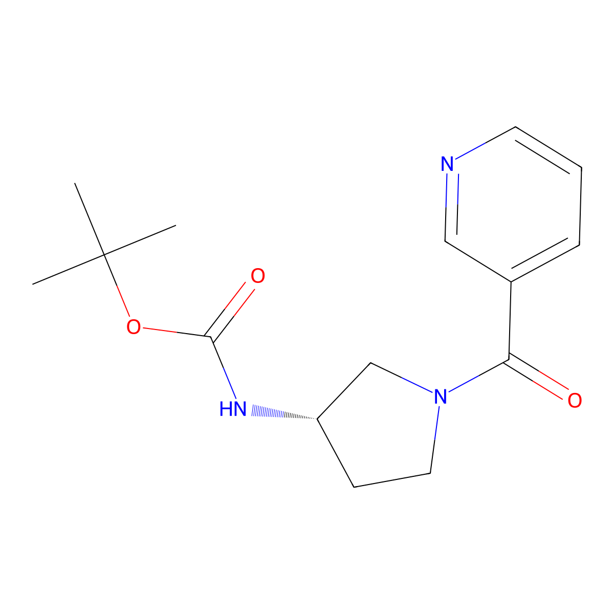 (S)-tert-Butyl 1-nicotinoylpyrrolidin-3-ylcarbamate molecular structure, CAS 1286208-61-4