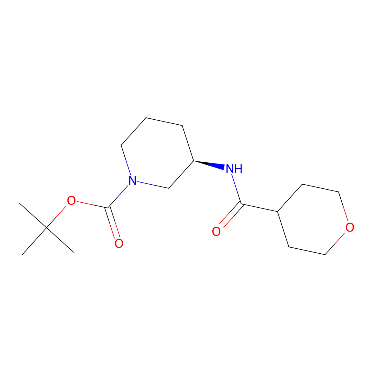 (R)-tert-Butyl 3-(tetrahydro-2H-pyran-4-carbonylamino)piperidine-1-carboxylate molecular structure, CAS 1286208-68-1