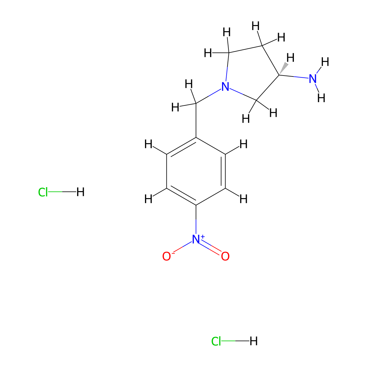 (R)-1-(4-Nitrobenzyl)pyrrolidin-3-amine dihydrochloride molecular structure, CAS 1286208-71-6