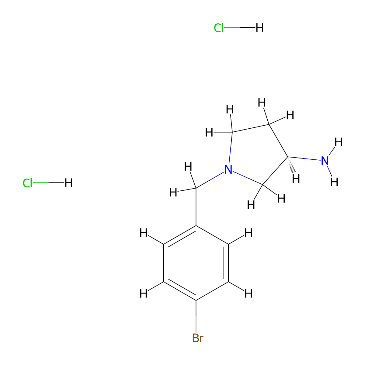 (R)-1-(4-Bromobenzyl)pyrrolidin-3-amine dihydrochloride molecular structure, CAS 1286208-73-8