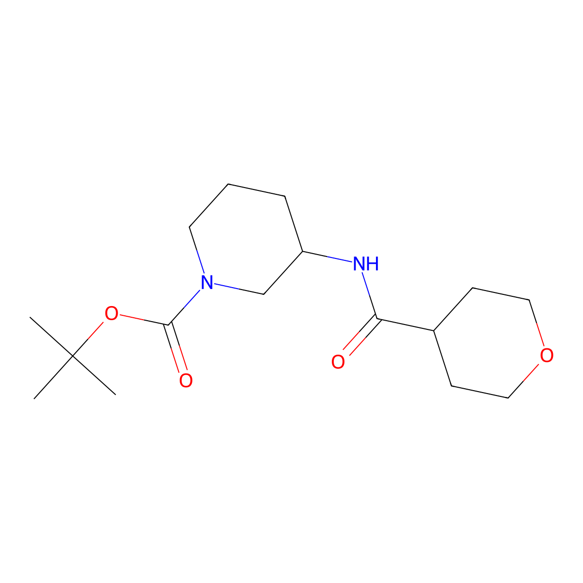 (S)-tert-Butyl 3-(oxane-4-carbonylamino)piperidine-1-carboxylate molecular structure, CAS 1286208-78-3