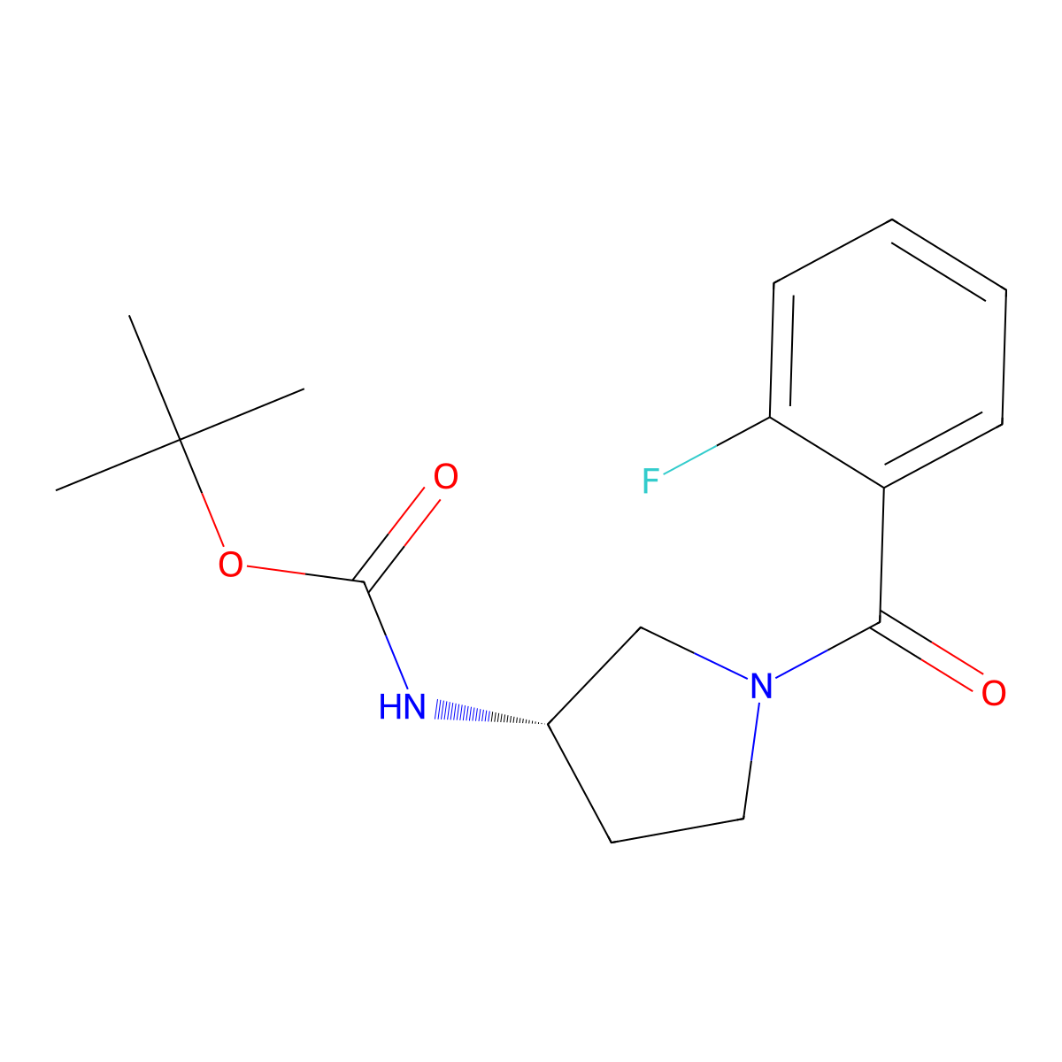 (S)-tert-Butyl 1-(2-fluorobenzoyl)pyrrolidin-3-ylcarbamate molecular structure, CAS 1286208-79-4