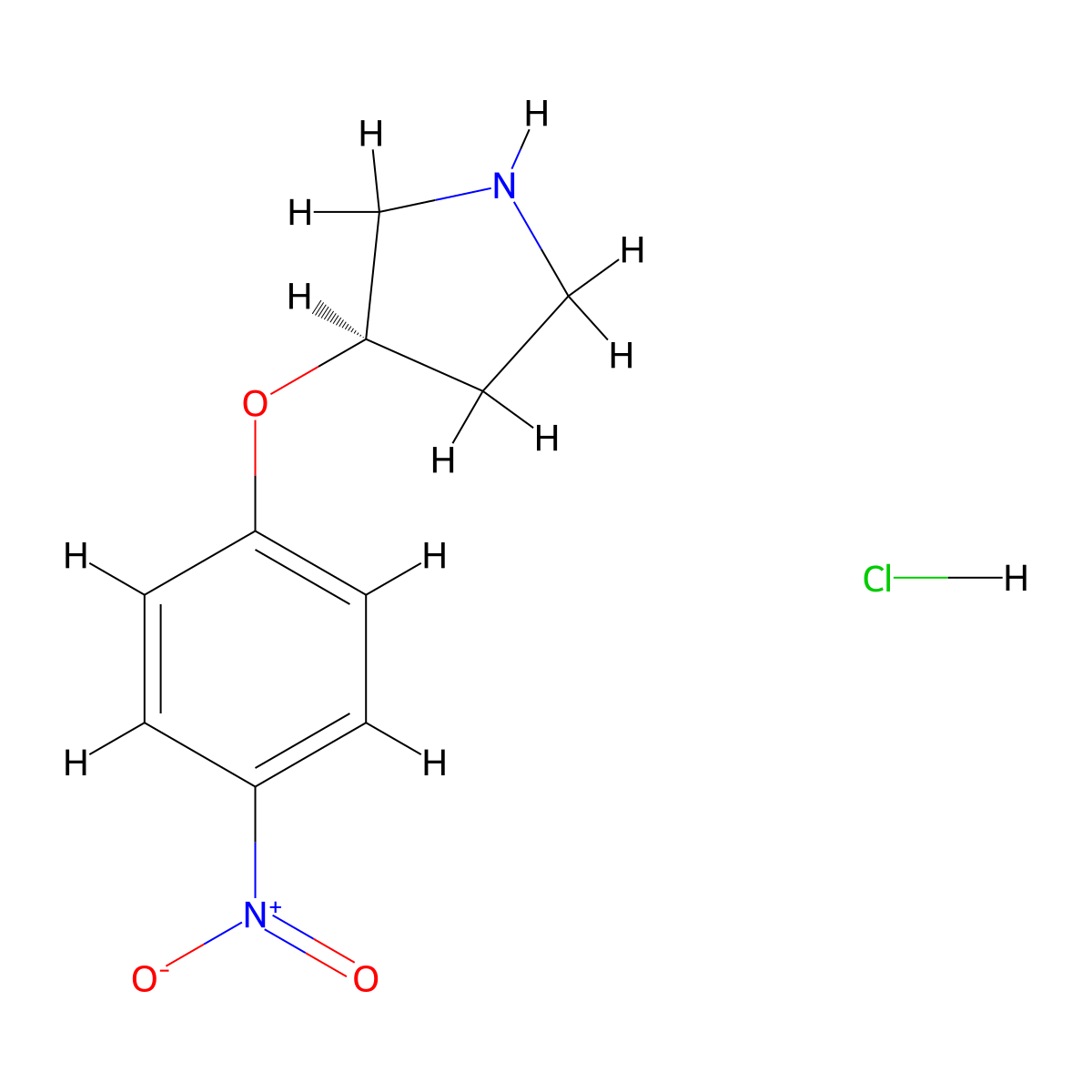 (R)-3-(4-Nitrophenoxy)pyrrolidine hydrochloride molecular structure, CAS 1286208-84-1