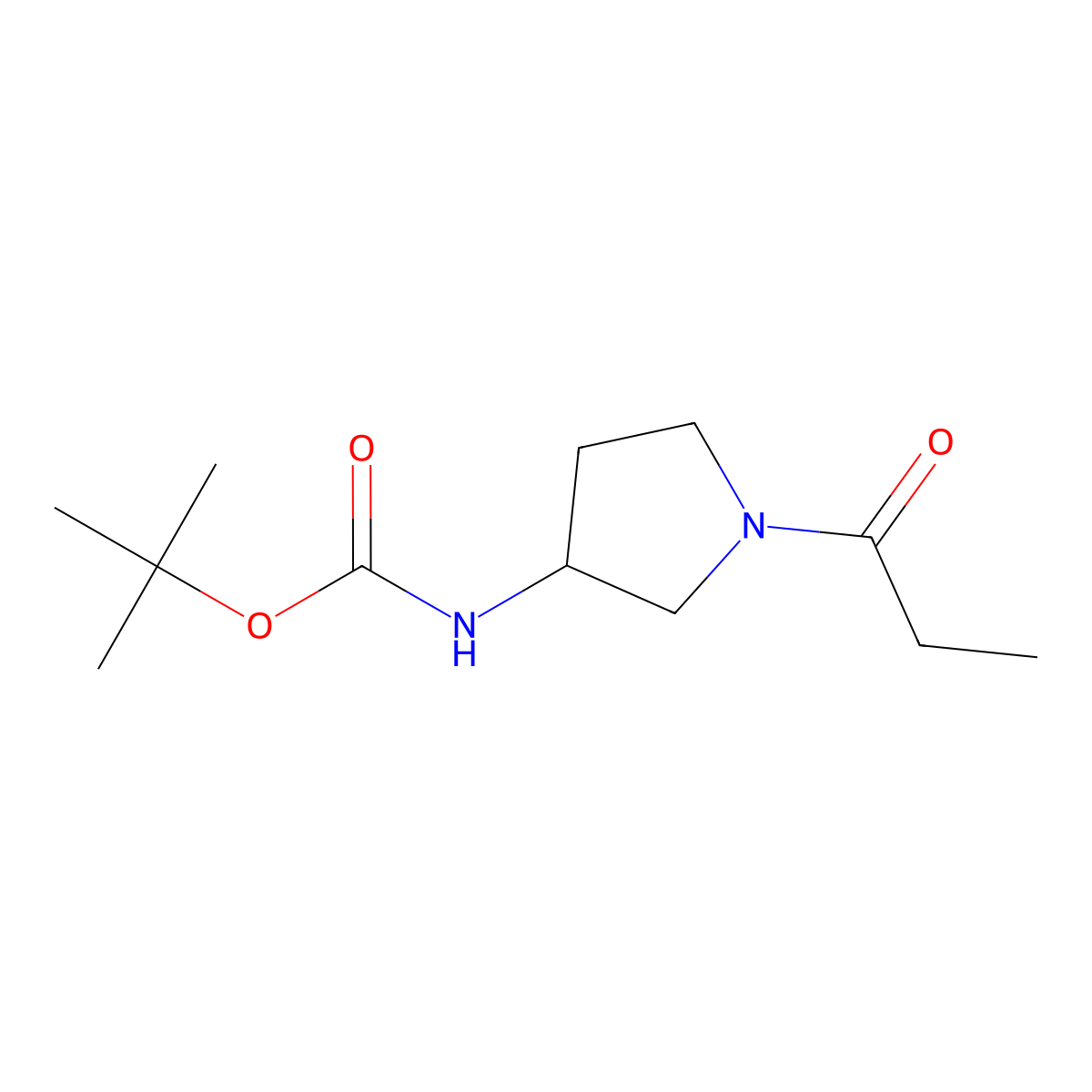 (R)-tert-Butyl 1-propionylpyrrolidin-3-ylcarbamate molecular structure, CAS 1286208-90-9