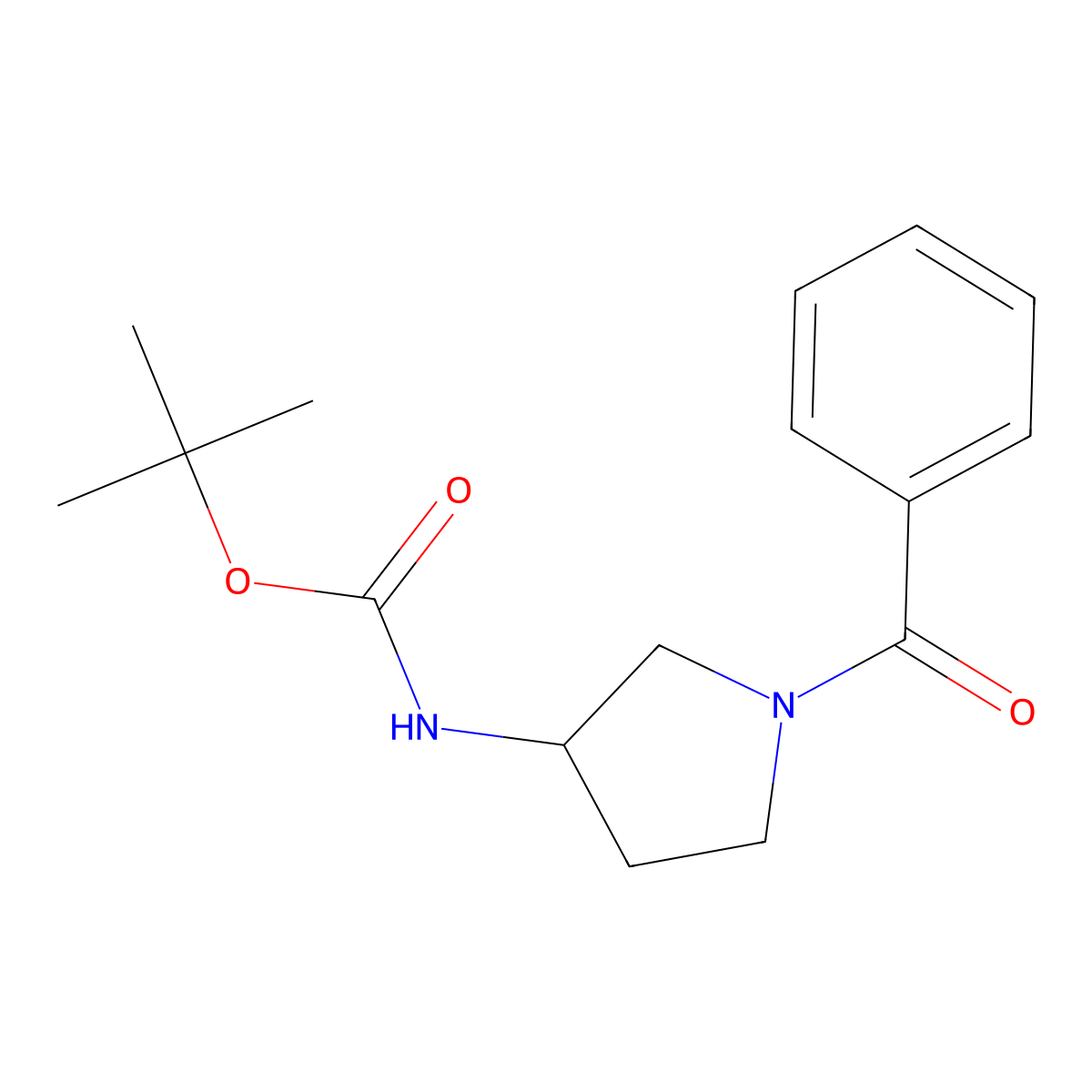(R)-tert-Butyl 1-benzoylpyrrolidin-3-ylcarbamate molecular structure, CAS 1286208-93-2