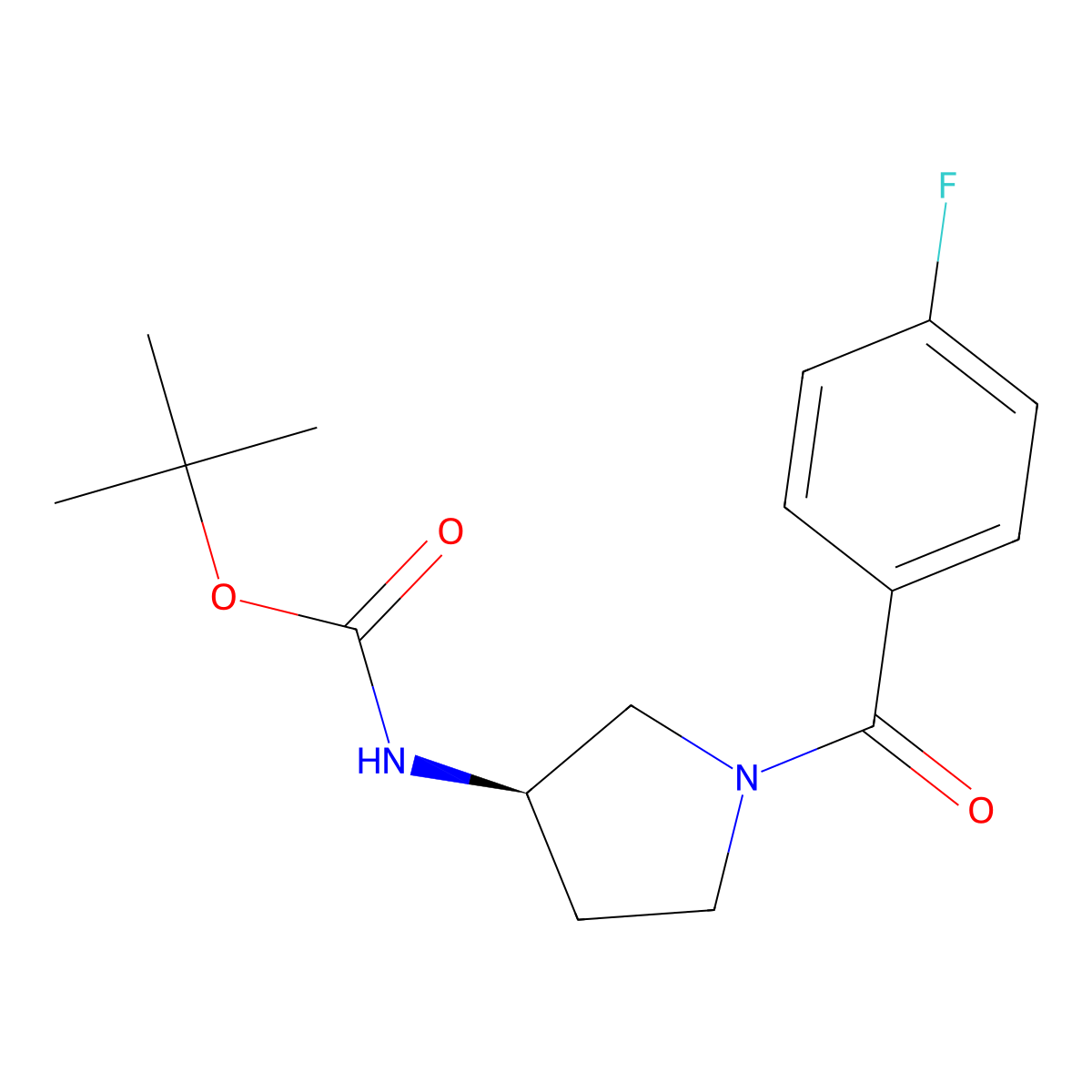 (R)-tert-Butyl 1-(4-fluorobenzoyl)pyrrolidin-3-ylcarbamate molecular structure, CAS 1286208-95-4
