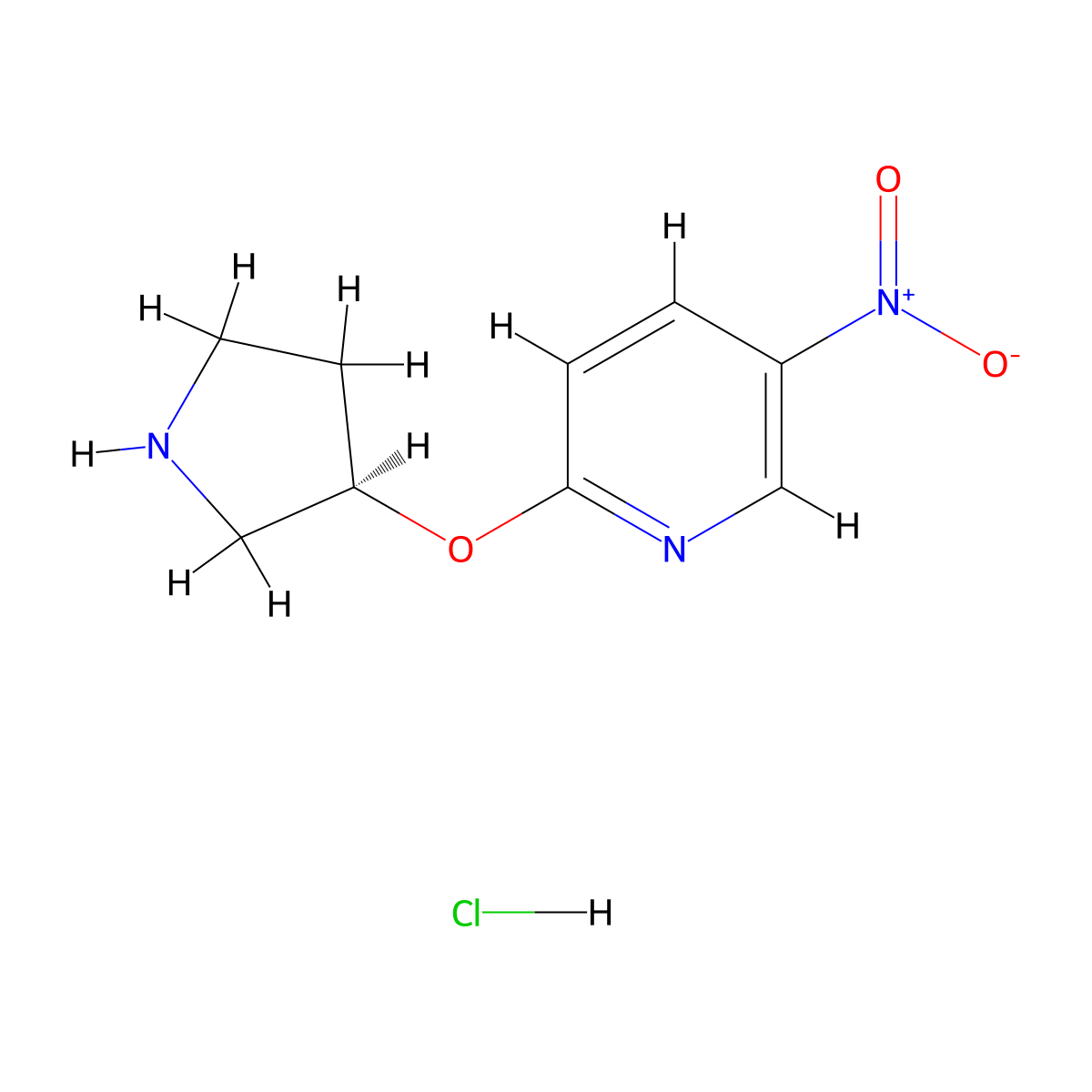 (R)-5-Nitro-2-(pyrrolidin-3-yloxy)pyridine hydrochloride molecular structure, CAS 1286209-00-4