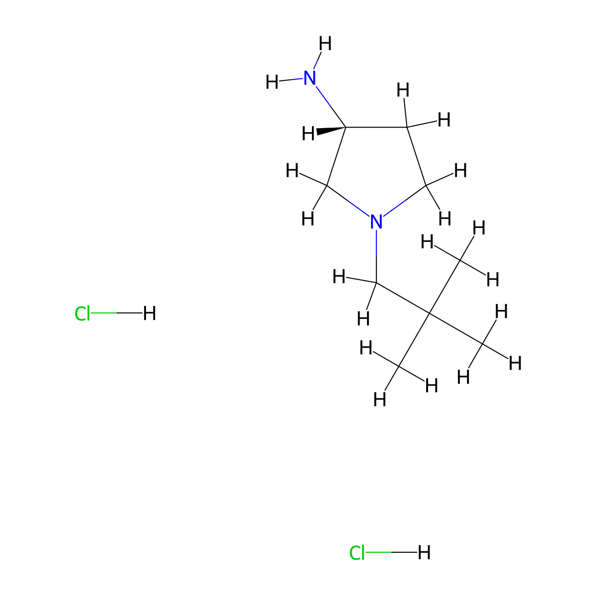 (R)-1-Neopentylpyrrolidin-3-amine dihydrochloride molecular structure, CAS 1286209-03-7