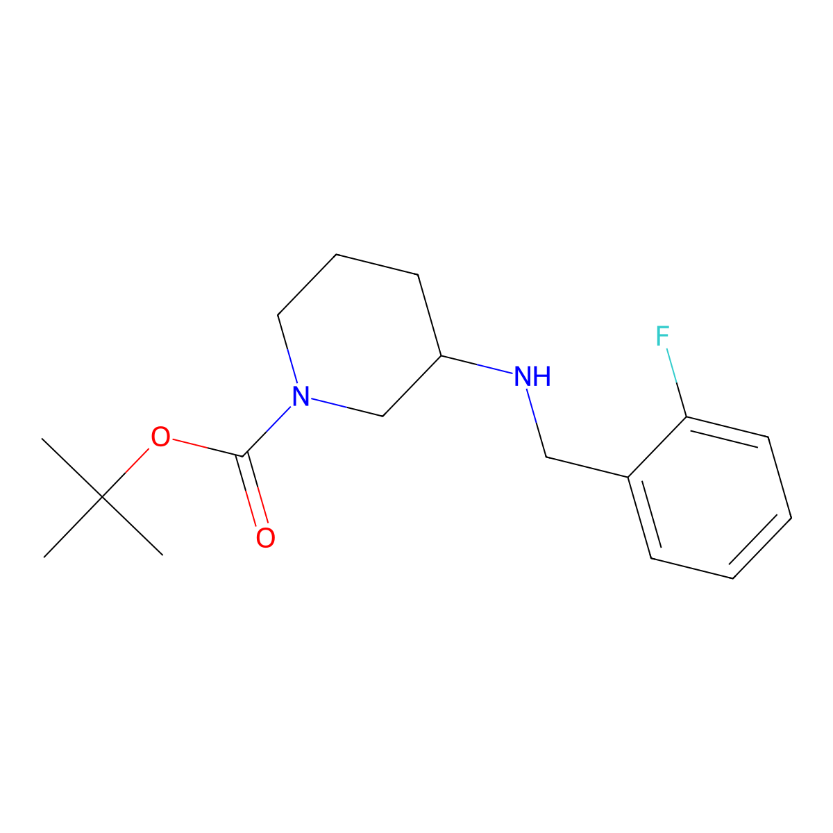 (S)-tert-Butyl 3-(2-fluorobenzylamino)piperidine-1-carboxylate molecular structure, CAS 1286209-06-0