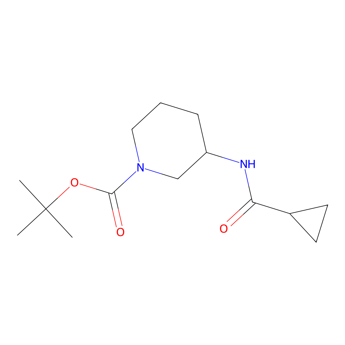 (S)-tert-Butyl 3-cyclopropaneamidopiperidine-1-carboxylate molecular structure, CAS 1286209-09-3