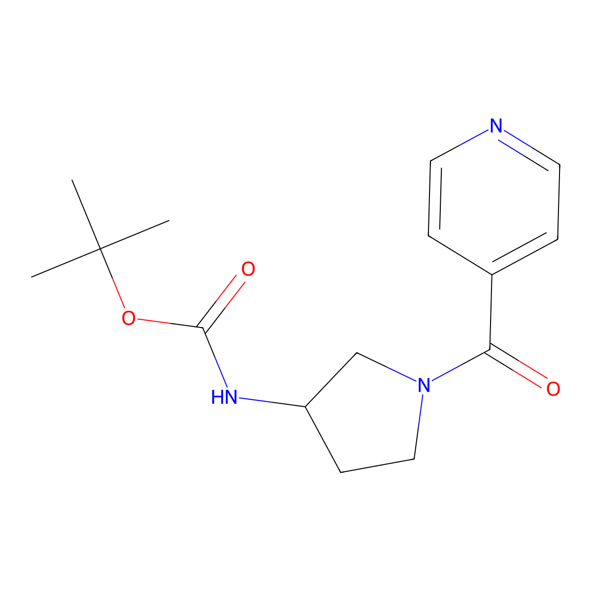 (S)-tert-Butyl 1-isonicotinoylpyrrolidin-3-ylcarbamate molecular structure, CAS 1286209-19-5