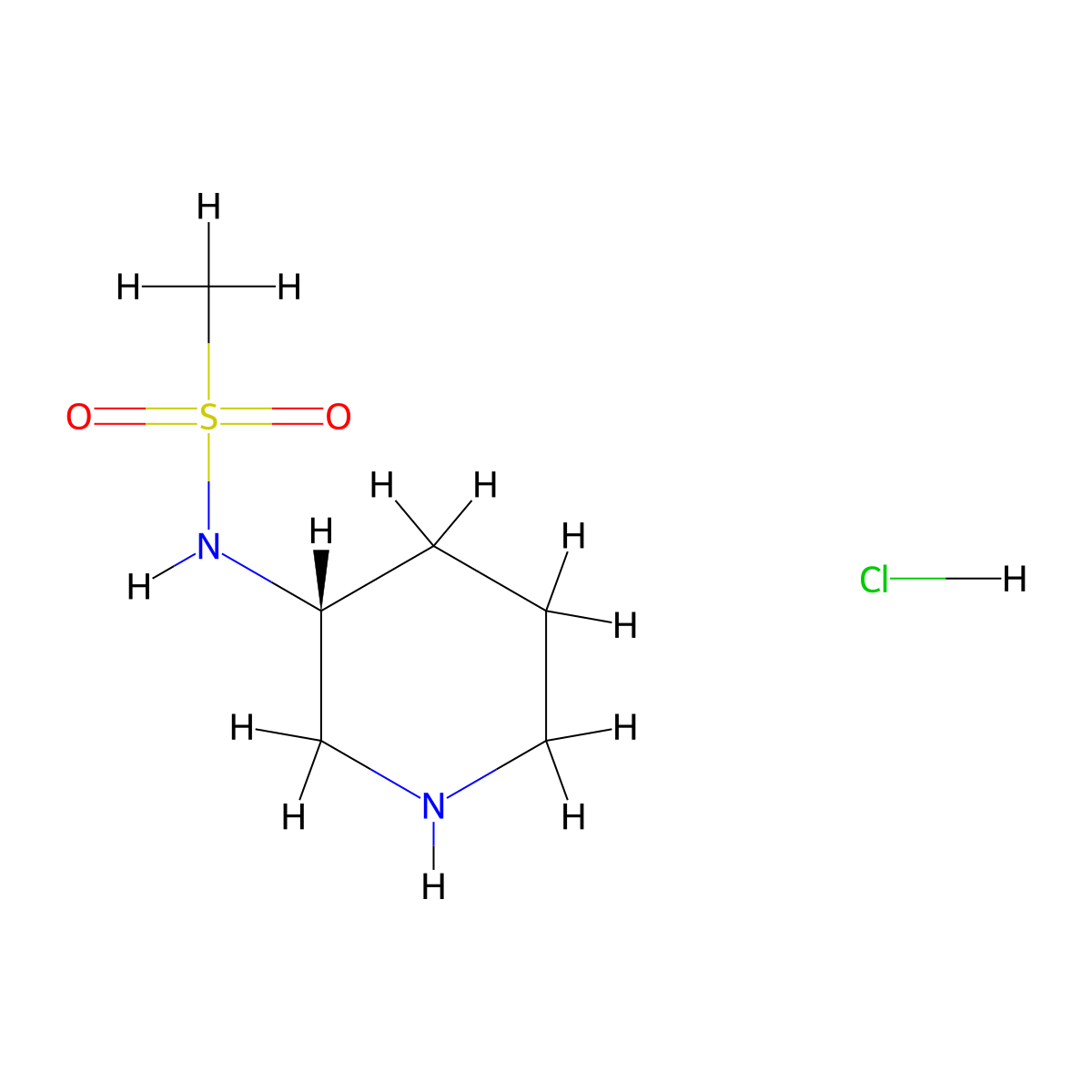 (R)-N-(Piperidin-3-yl)methanesulfonamide hydrochloride molecular structure, CAS 1286209-23-1