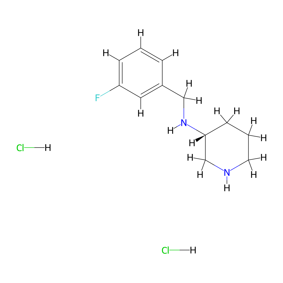 (R)-N-(3-Fluorobenzyl)piperidin-3-aminedihydrochloride molecular structure, CAS 1286209-24-2