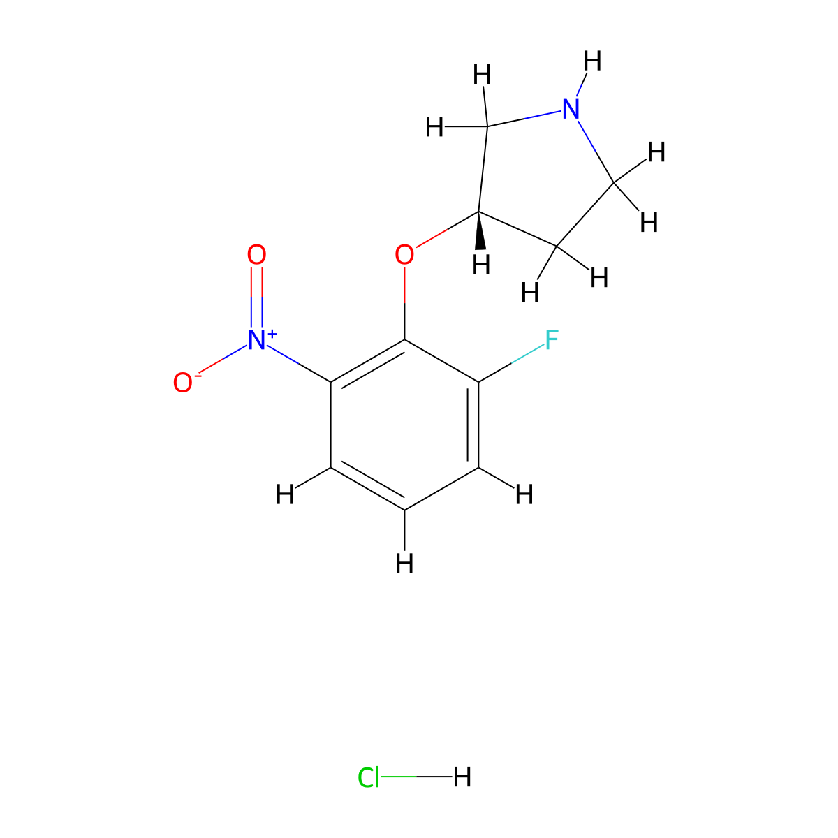 (S)-3-(2-Fluoro-6-nitrophenoxy)pyrrolidine hydrochloride molecular structure, CAS 1286209-33-3