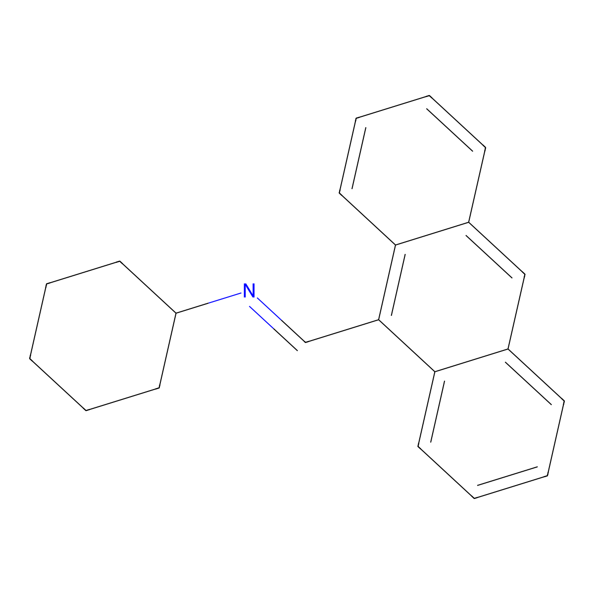 N-(9-Anthracenylmethylene)cyclohexanamine molecular structure, CAS 1286209-43-5