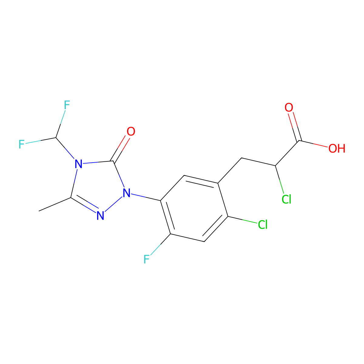 Carfentrazone molecular structure, CAS 128621-72-7