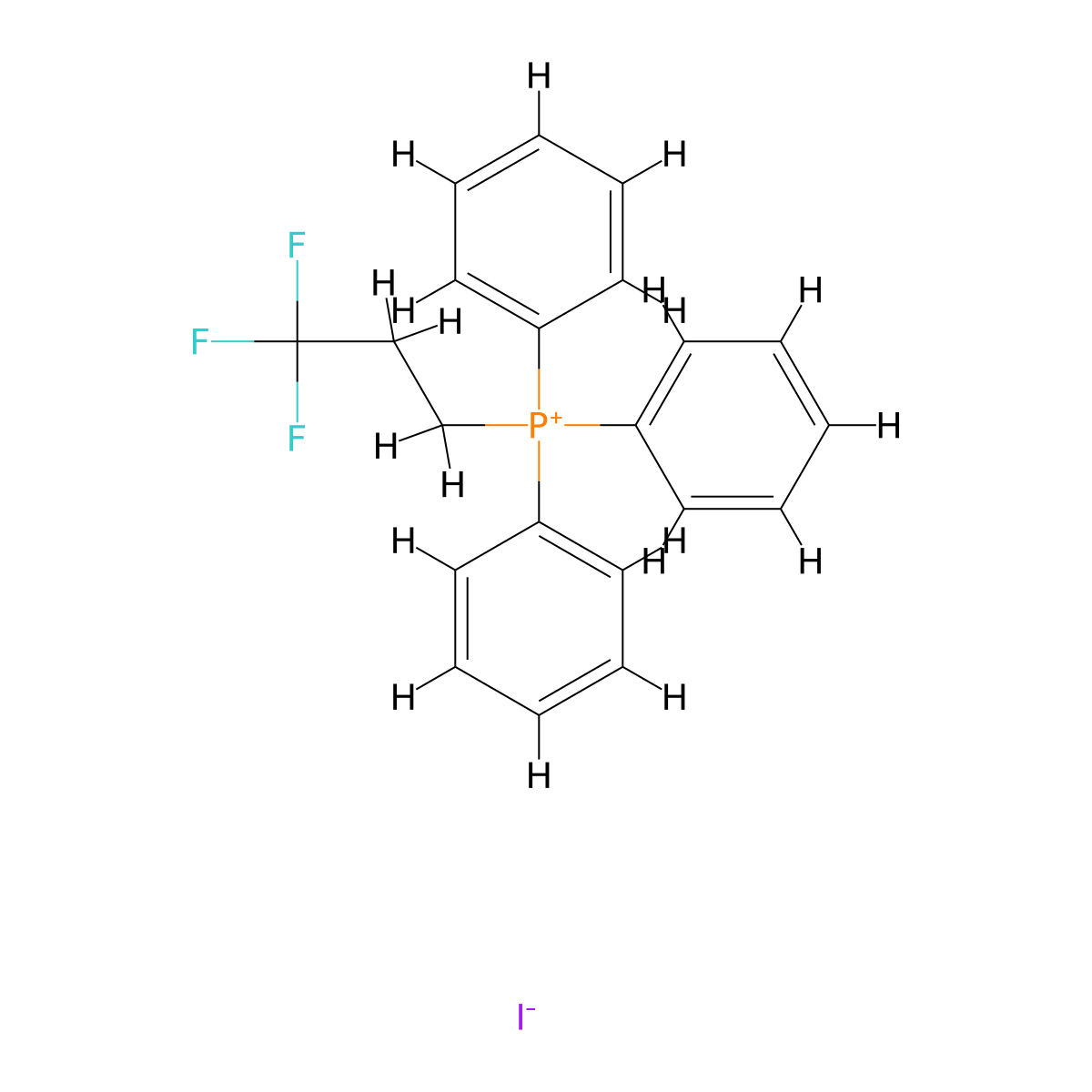 Triphenyl(3,3,3-trifluoropropyl)phosphanium iodide molecular structure, CAS 128622-15-1