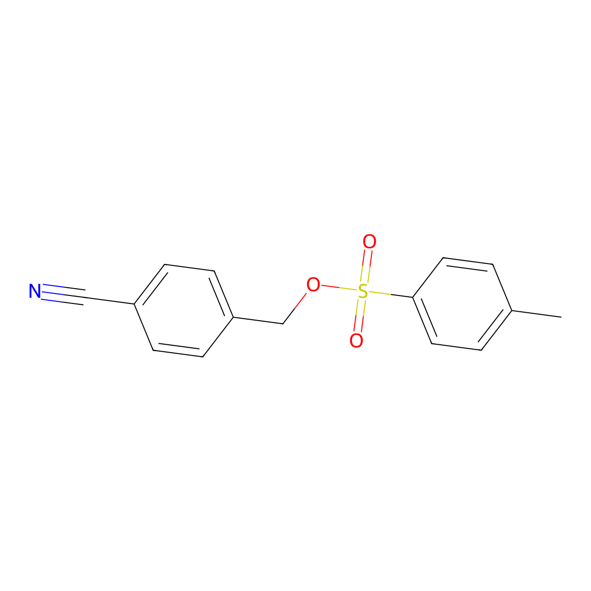 4-[[[(4-Methylphenyl)sulfonyl]oxy]methyl]benzonitrile molecular structure, CAS 128622-53-7