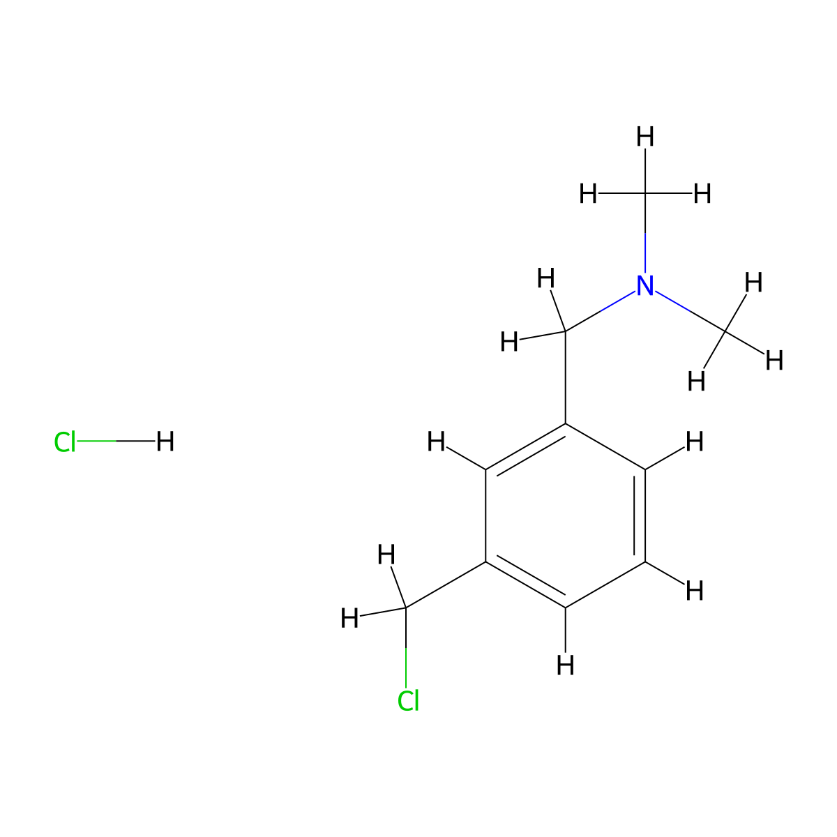 {[3-(Chloromethyl)phenyl]methyl}dimethylamine hydrochloride molecular structure, CAS 128622-97-9