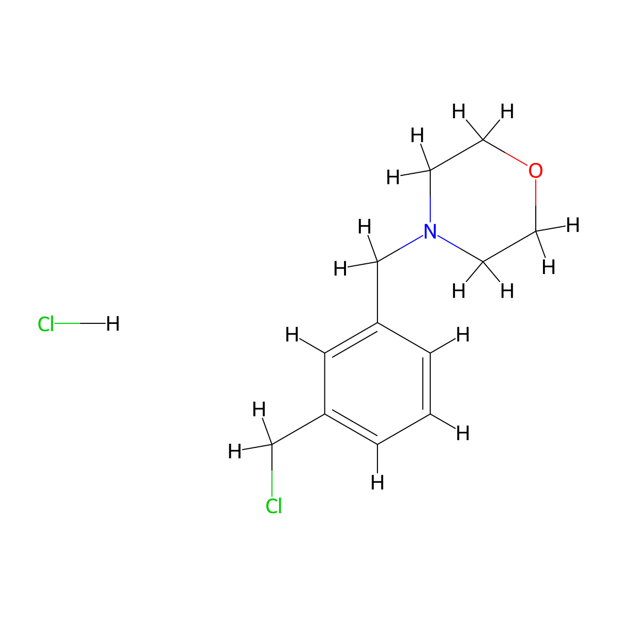 4-((3-(Chloromethyl)phenyl)methyl)morpholine hydrochloride molecular structure, CAS 128623-08-5