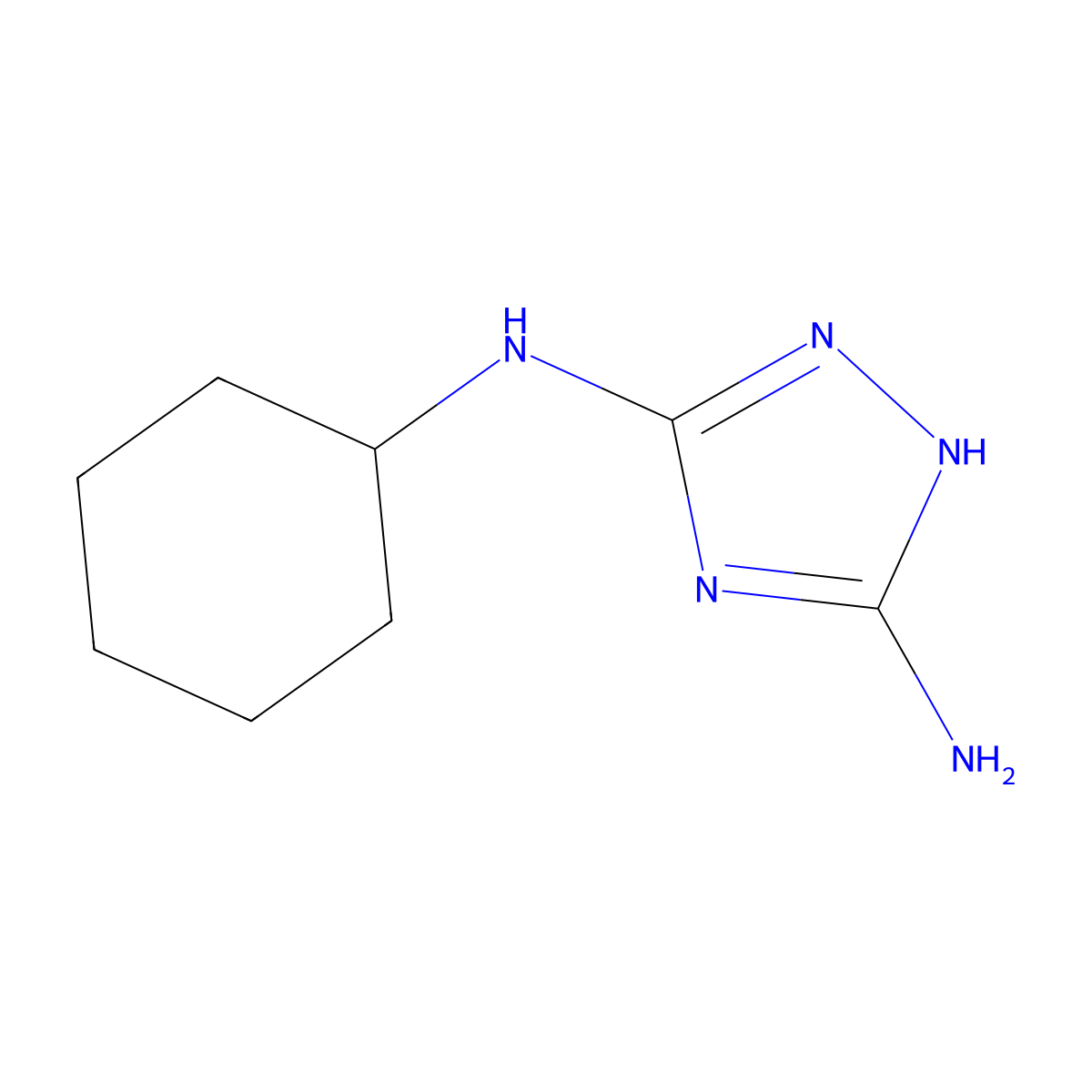 N3-Cyclohexyl-1H-1,2,4-triazole-3,5-diamine molecular structure, CAS 128626-65-3