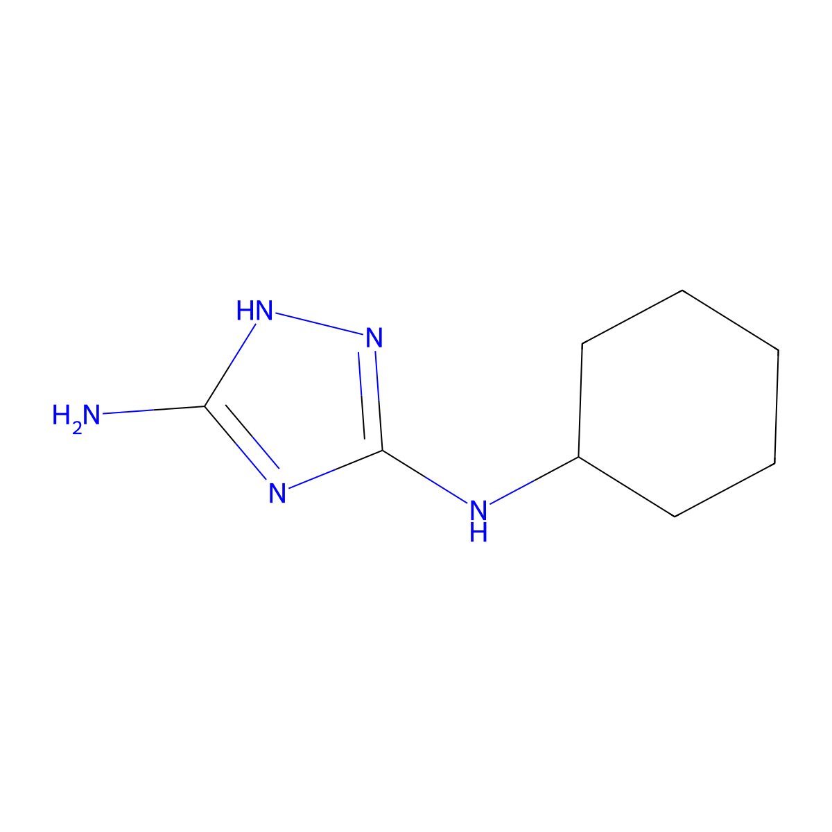 N3-Cyclohexyl-1H-1,2,4-triazole-3,5-diamine molecular structure, CAS 128626-65-3