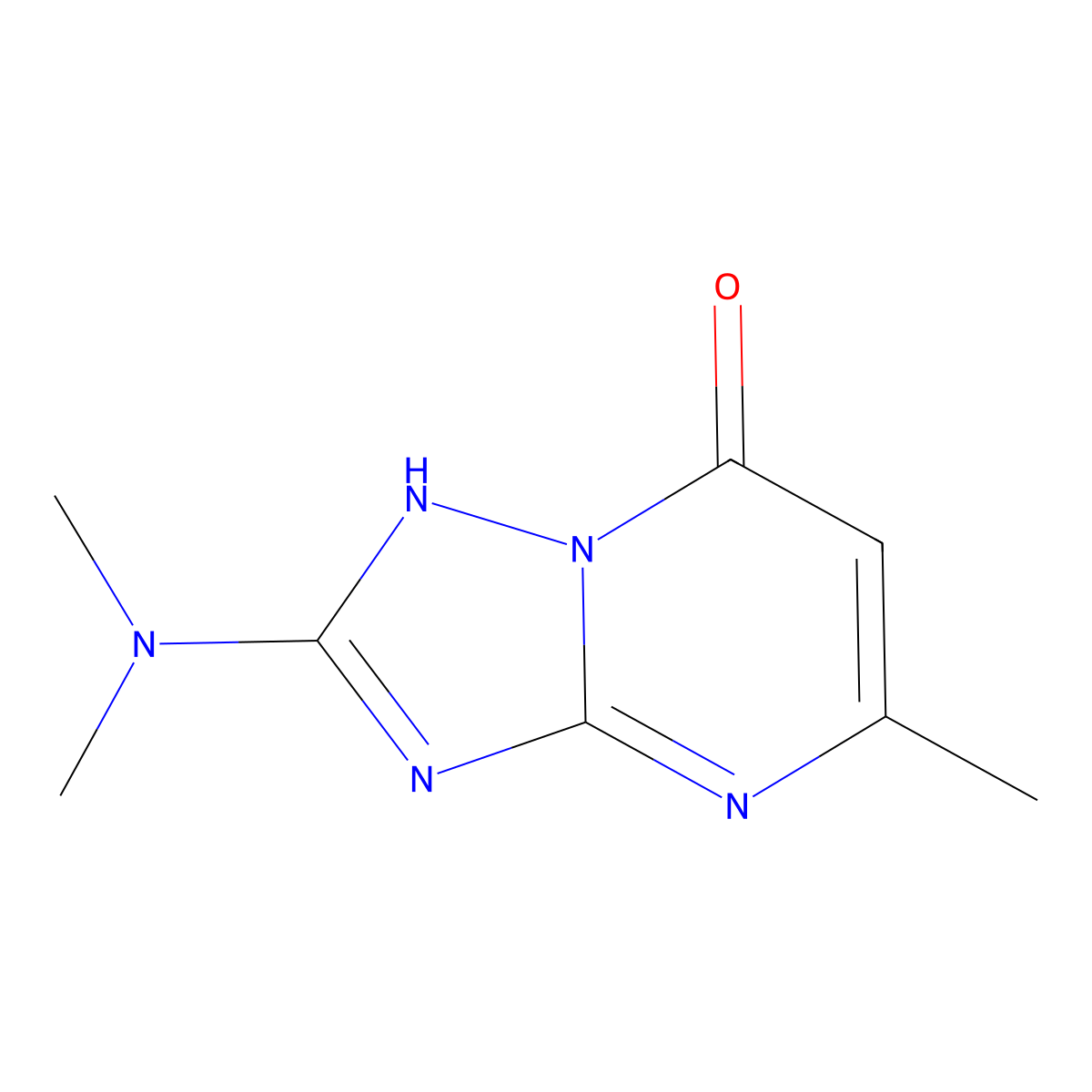 2-(Dimethylamino)-5-methyl-4H,7H-[1,2,4]triazolo[1,5-a]pyrimidin-7-one molecular structure, CAS 128626-67-5